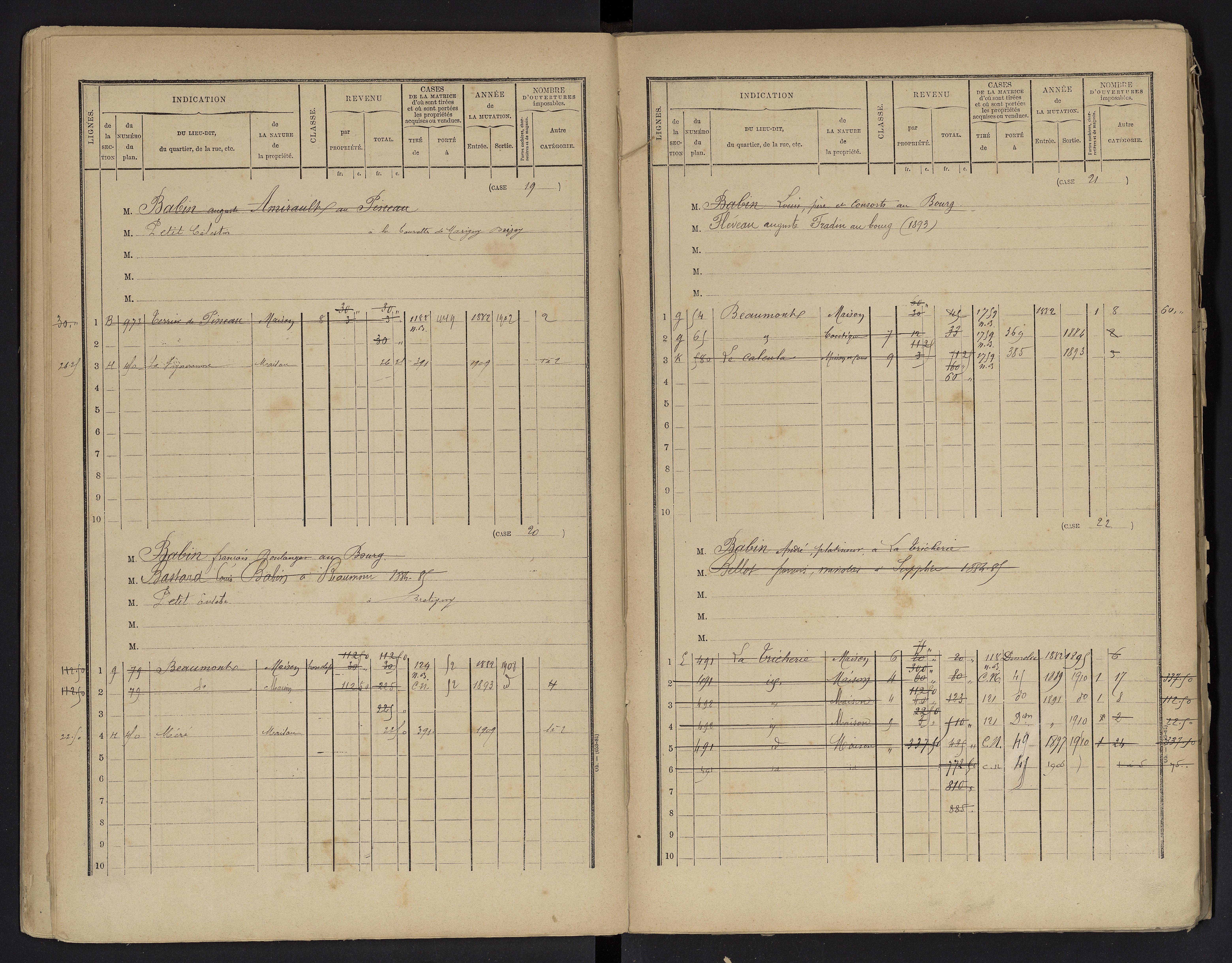 Beaumont - FRAD086_cadastre Cases 1-488 