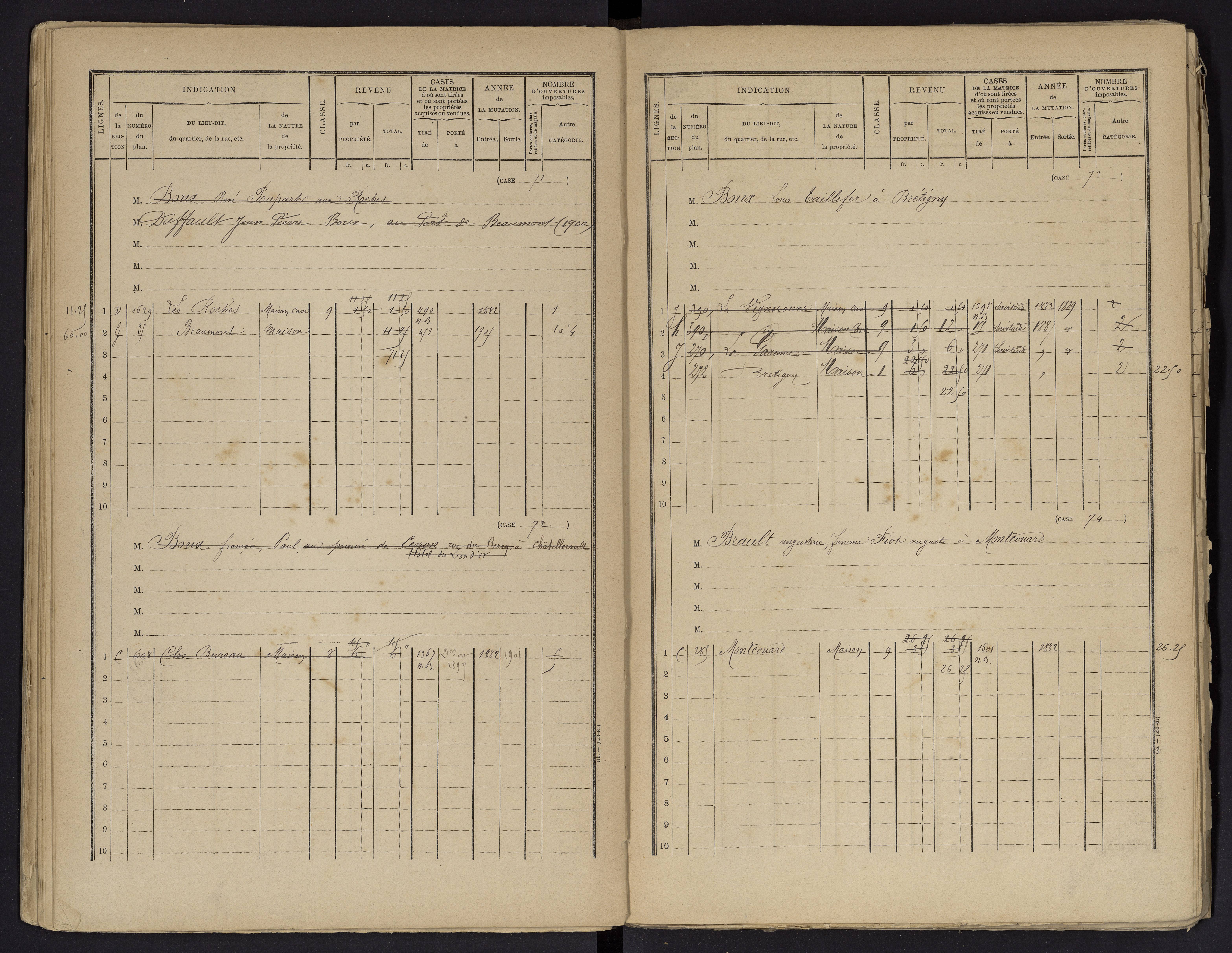 Beaumont - FRAD086_cadastre Cases 1-488 