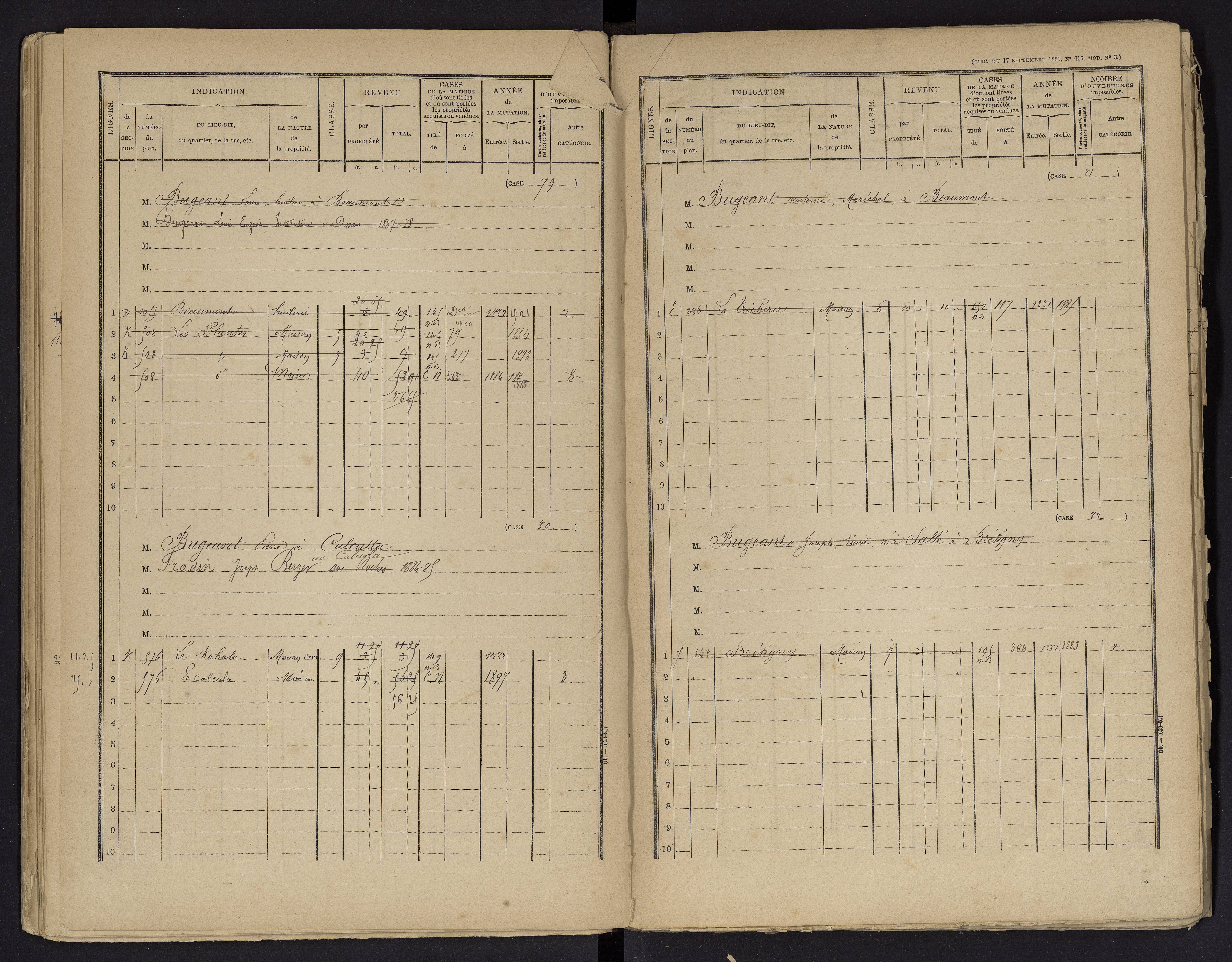 Beaumont - FRAD086_cadastre Cases 1-488 