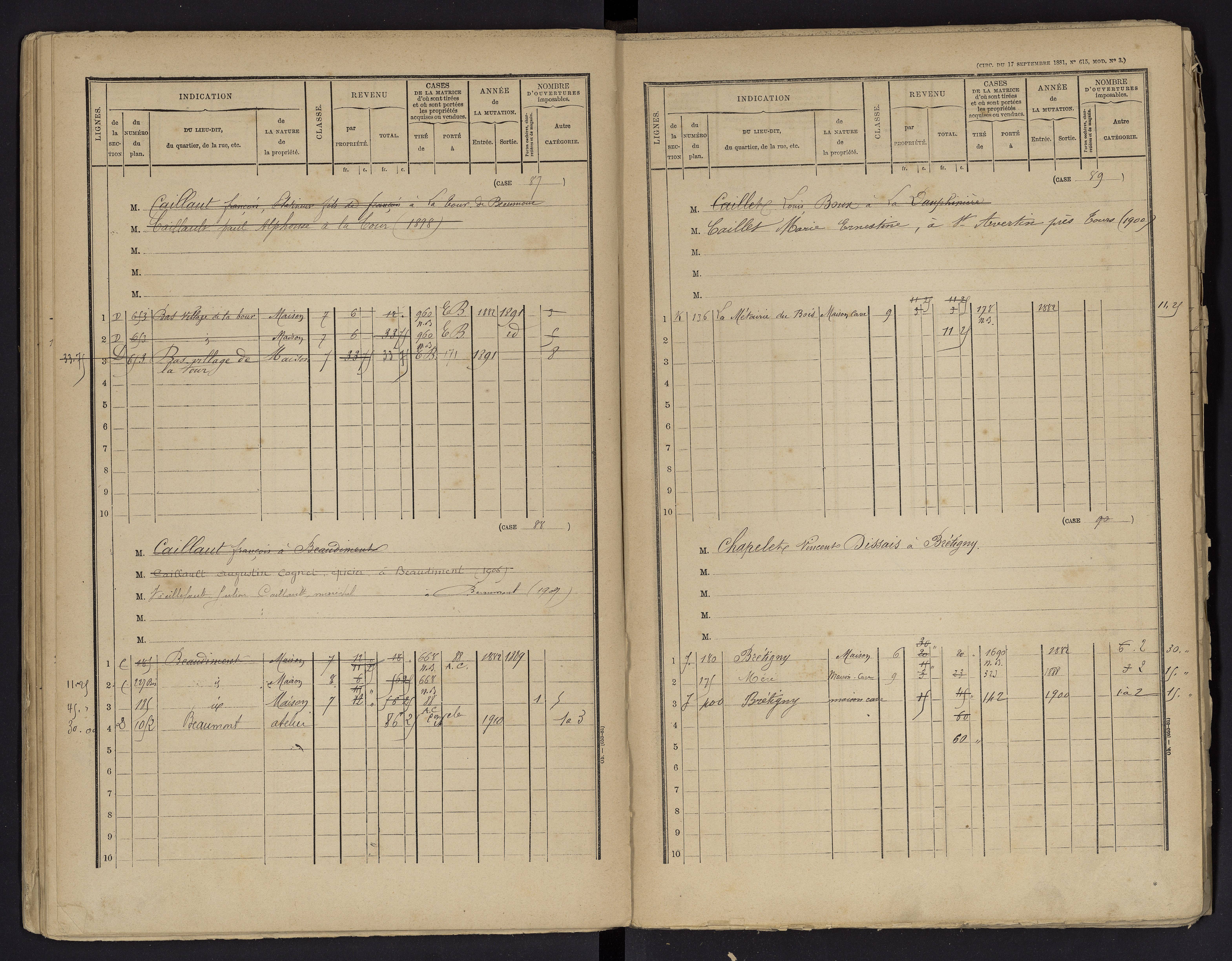 Beaumont - FRAD086_cadastre Cases 1-488 