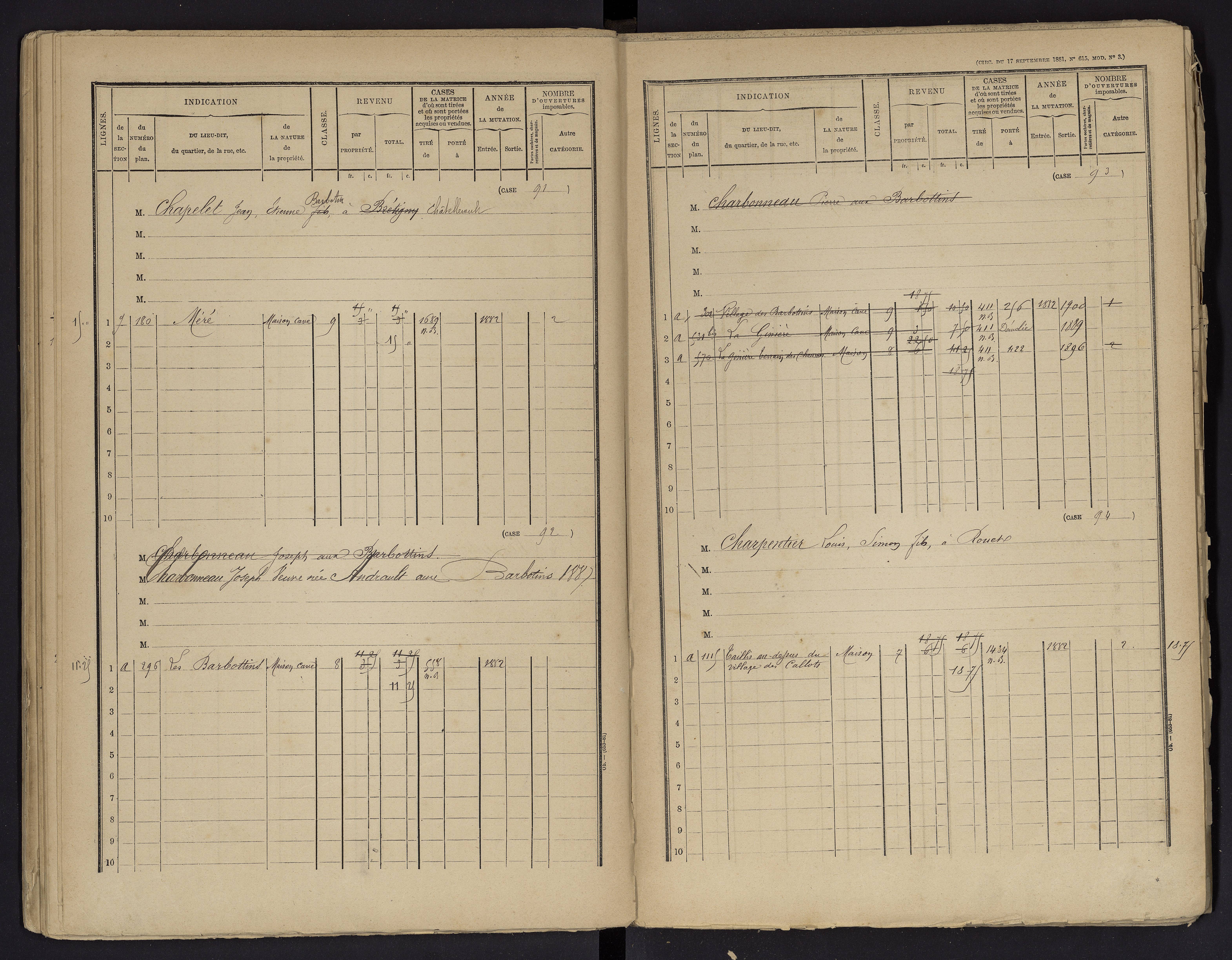 Beaumont - FRAD086_cadastre Cases 1-488 