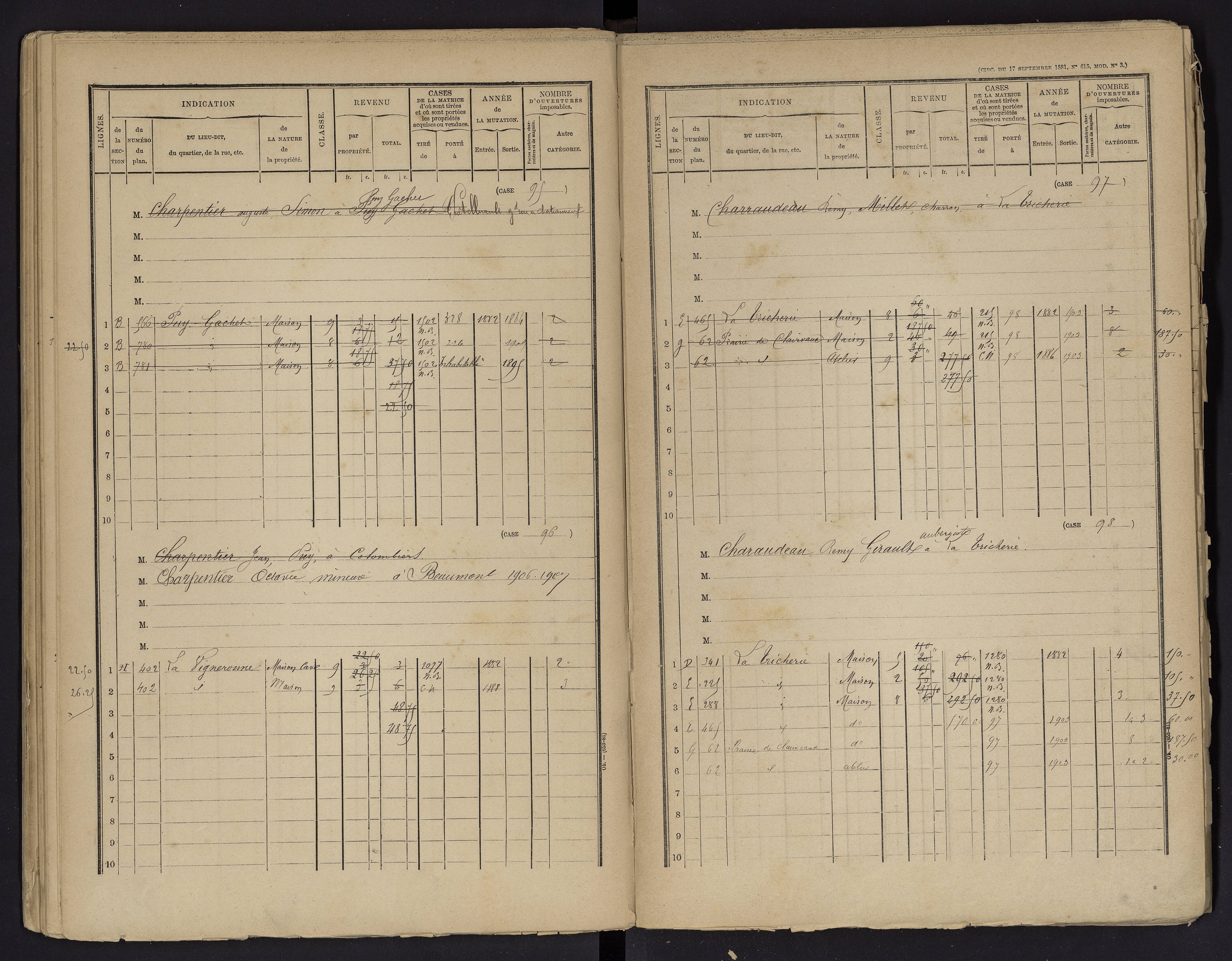 Beaumont - FRAD086_cadastre Cases 1-488 