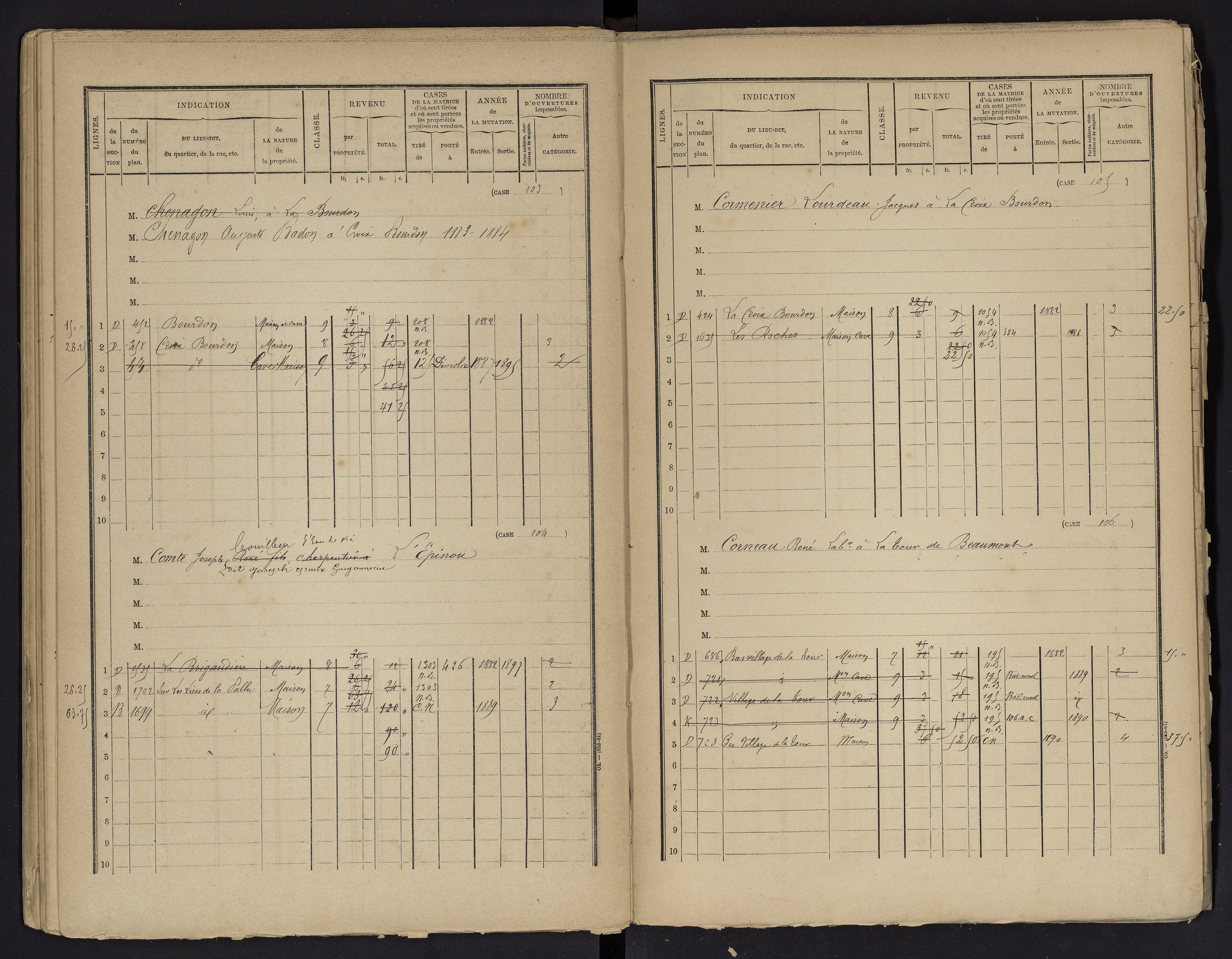 Beaumont - FRAD086_cadastre Cases 1-488 