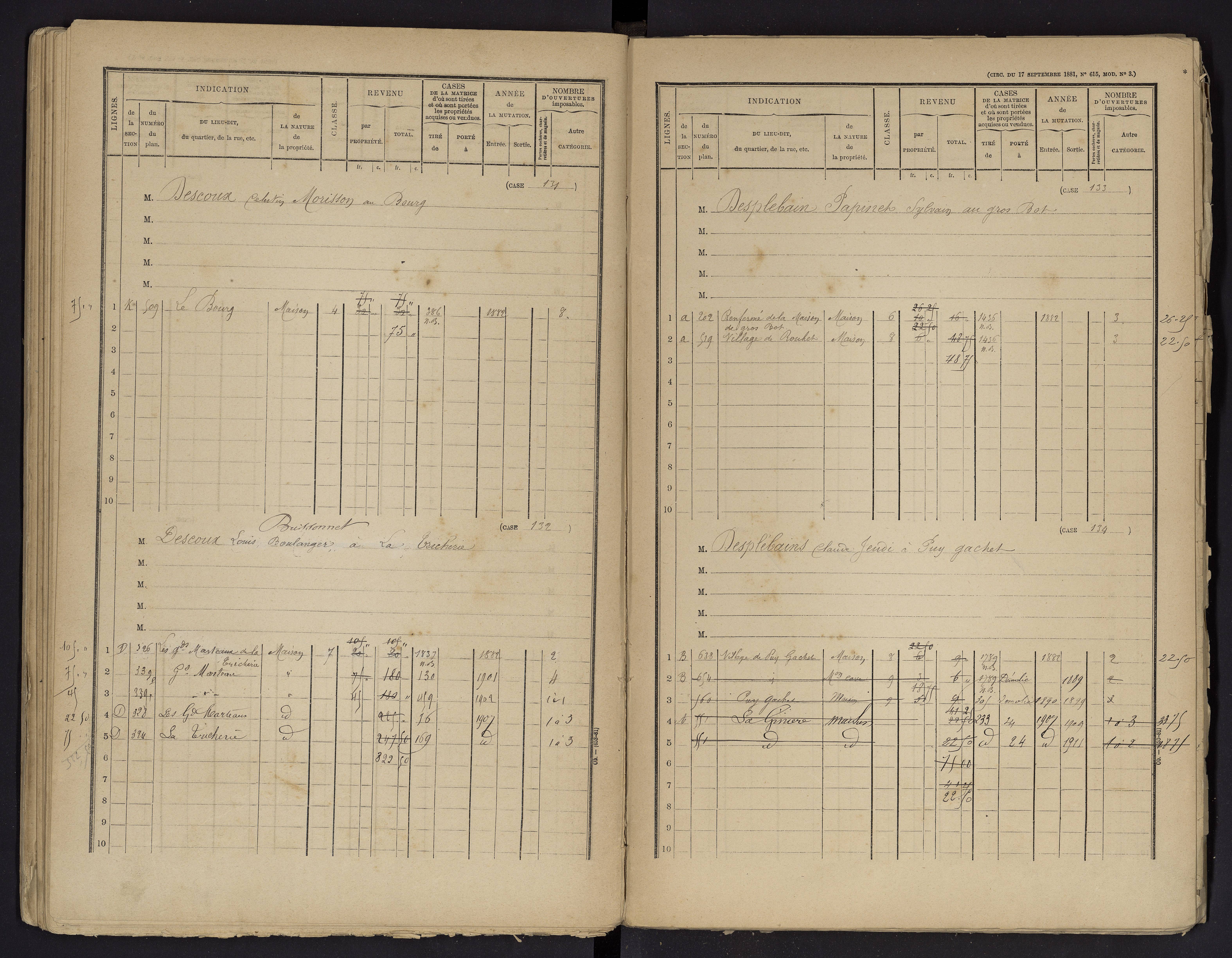 Beaumont - FRAD086_cadastre Cases 1-488 