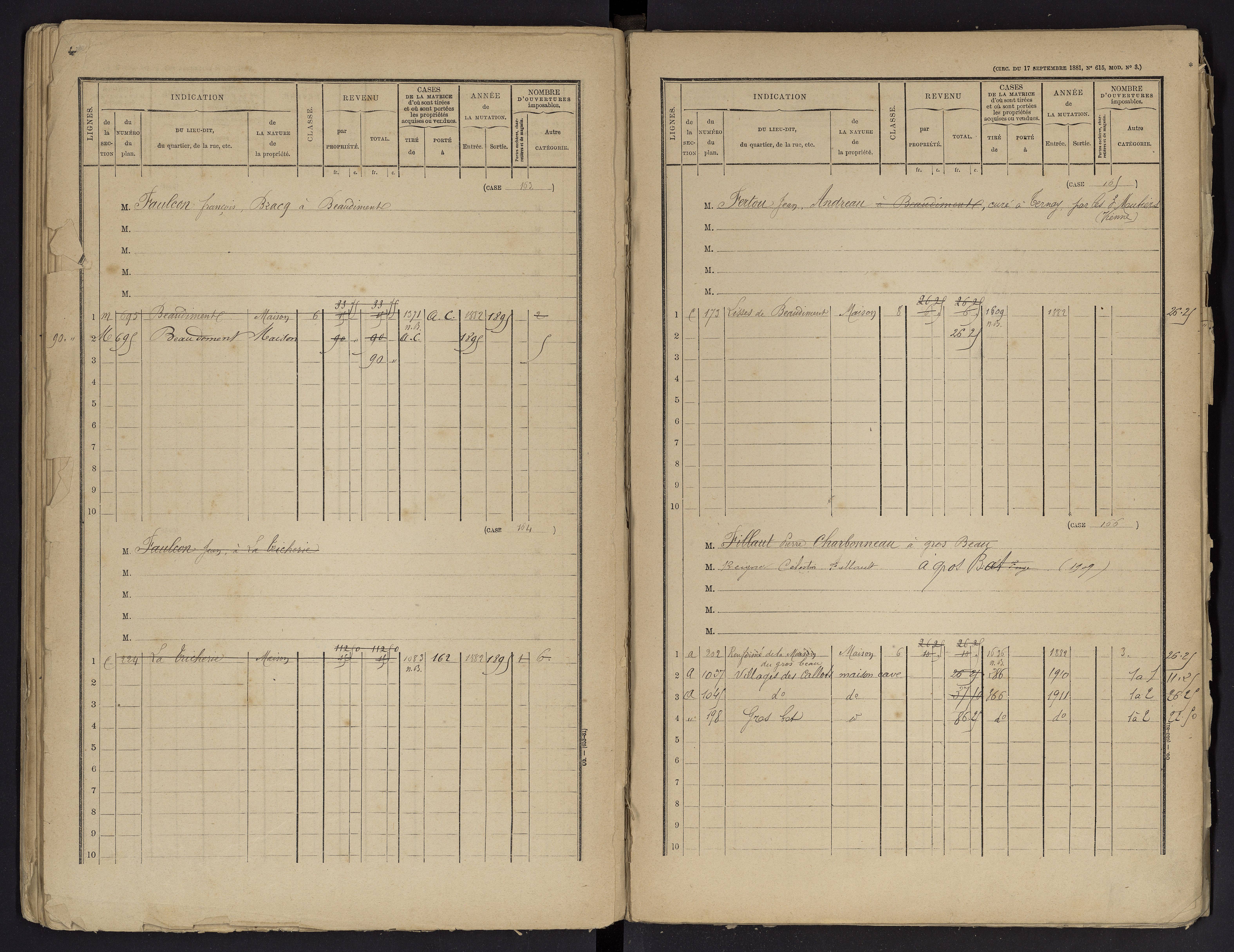 Beaumont - FRAD086_cadastre Cases 1-488 