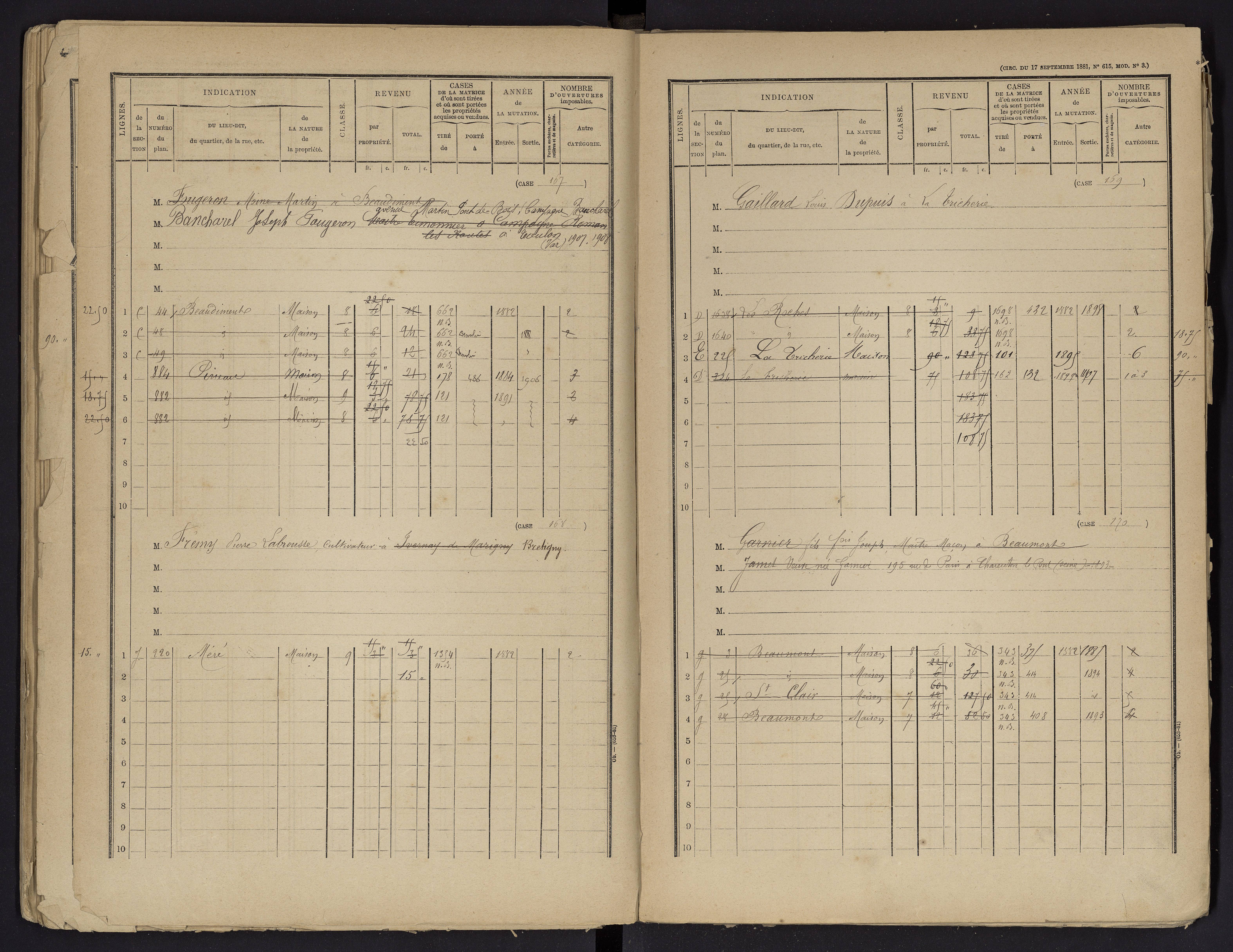 Beaumont - FRAD086_cadastre Cases 1-488 