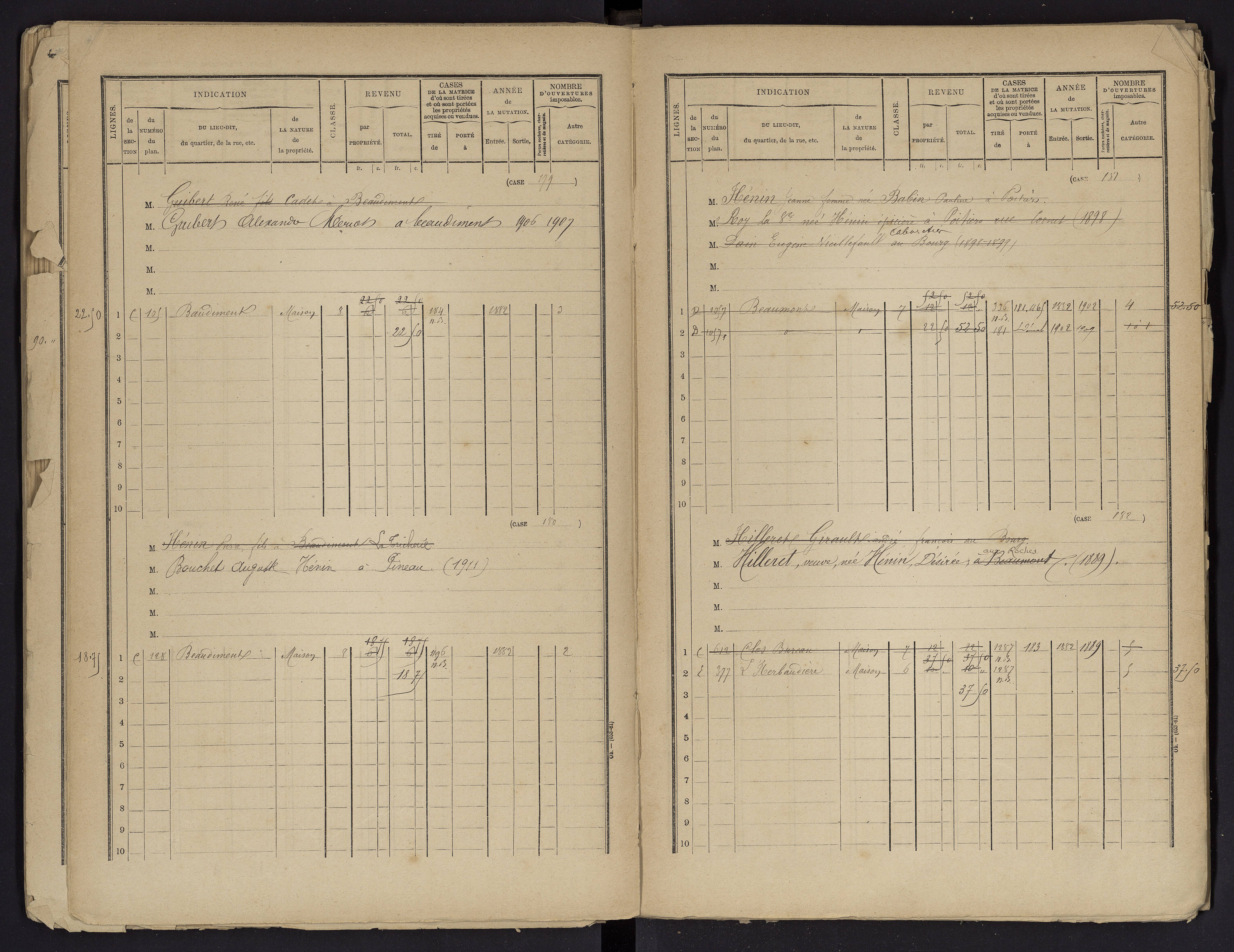 Beaumont - FRAD086_cadastre Cases 1-488 