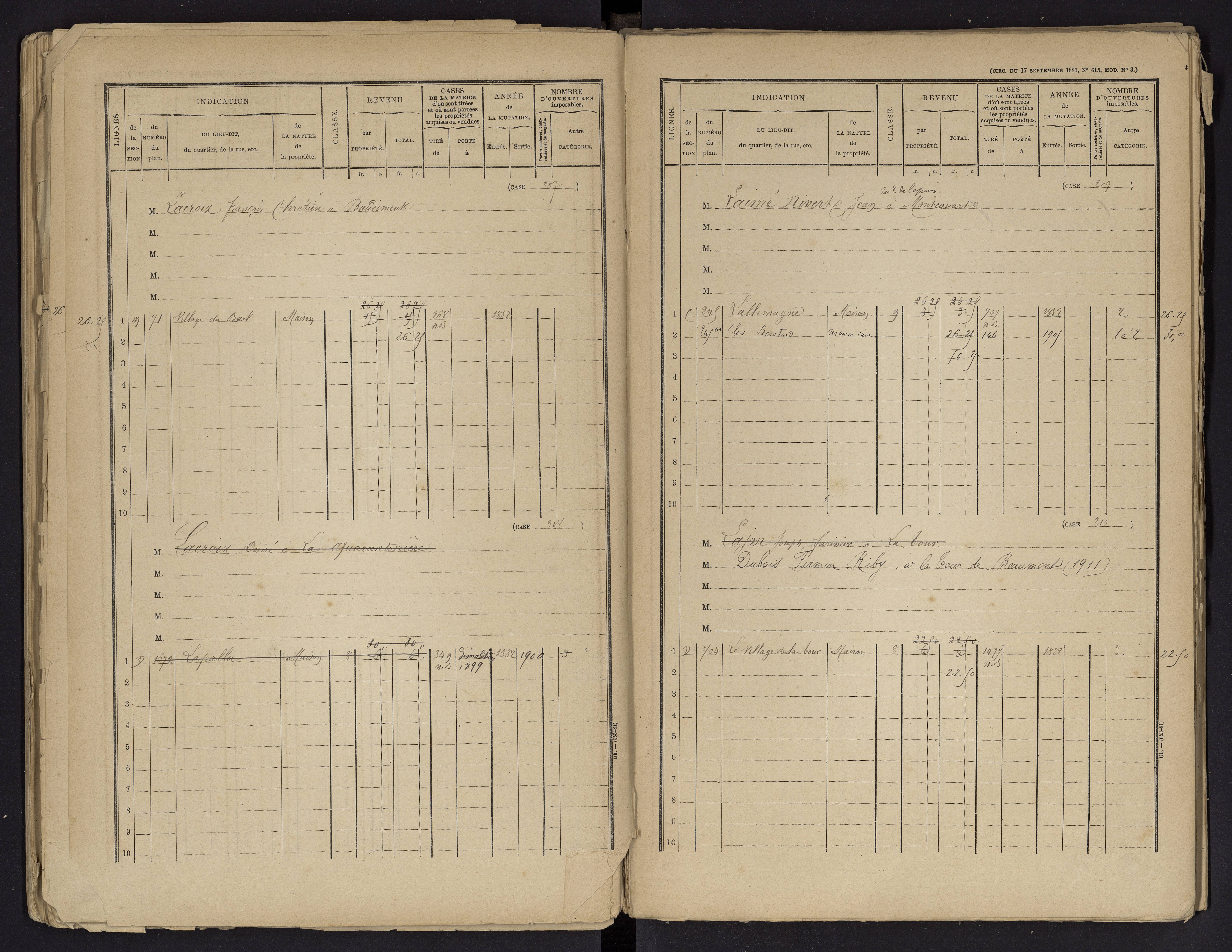Beaumont - FRAD086_cadastre Cases 1-488 