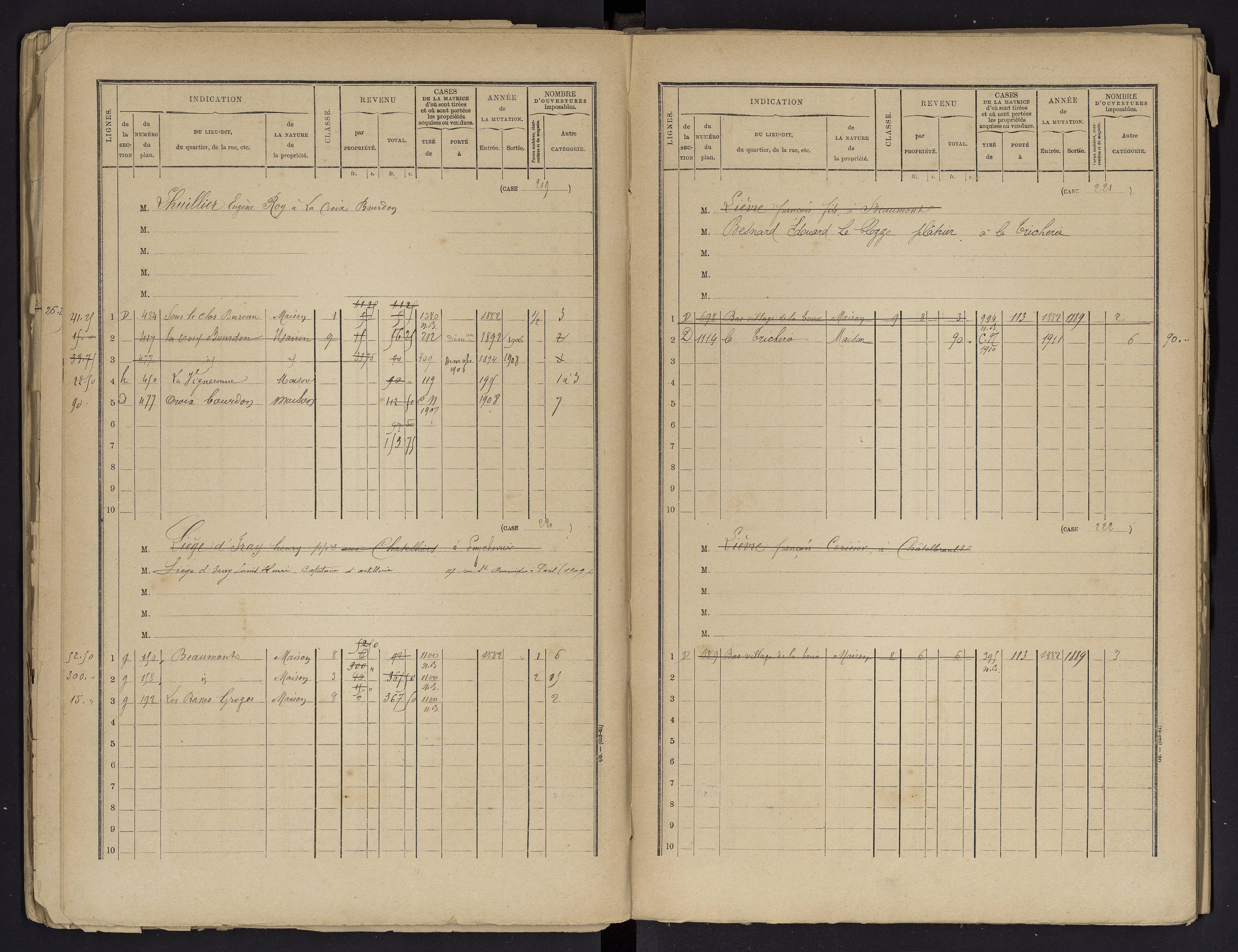 Beaumont - FRAD086_cadastre Cases 1-488 