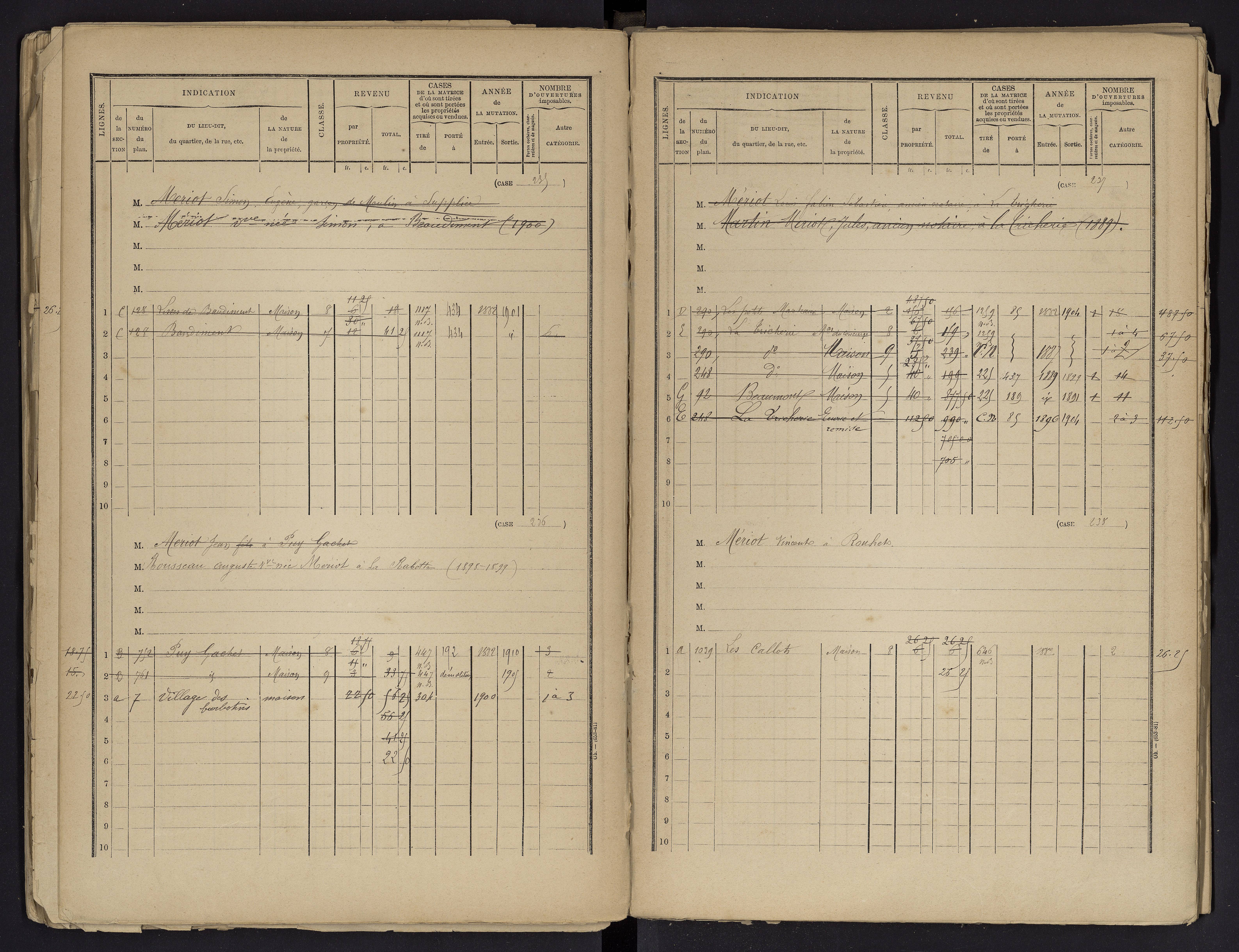 Beaumont - FRAD086_cadastre Cases 1-488 