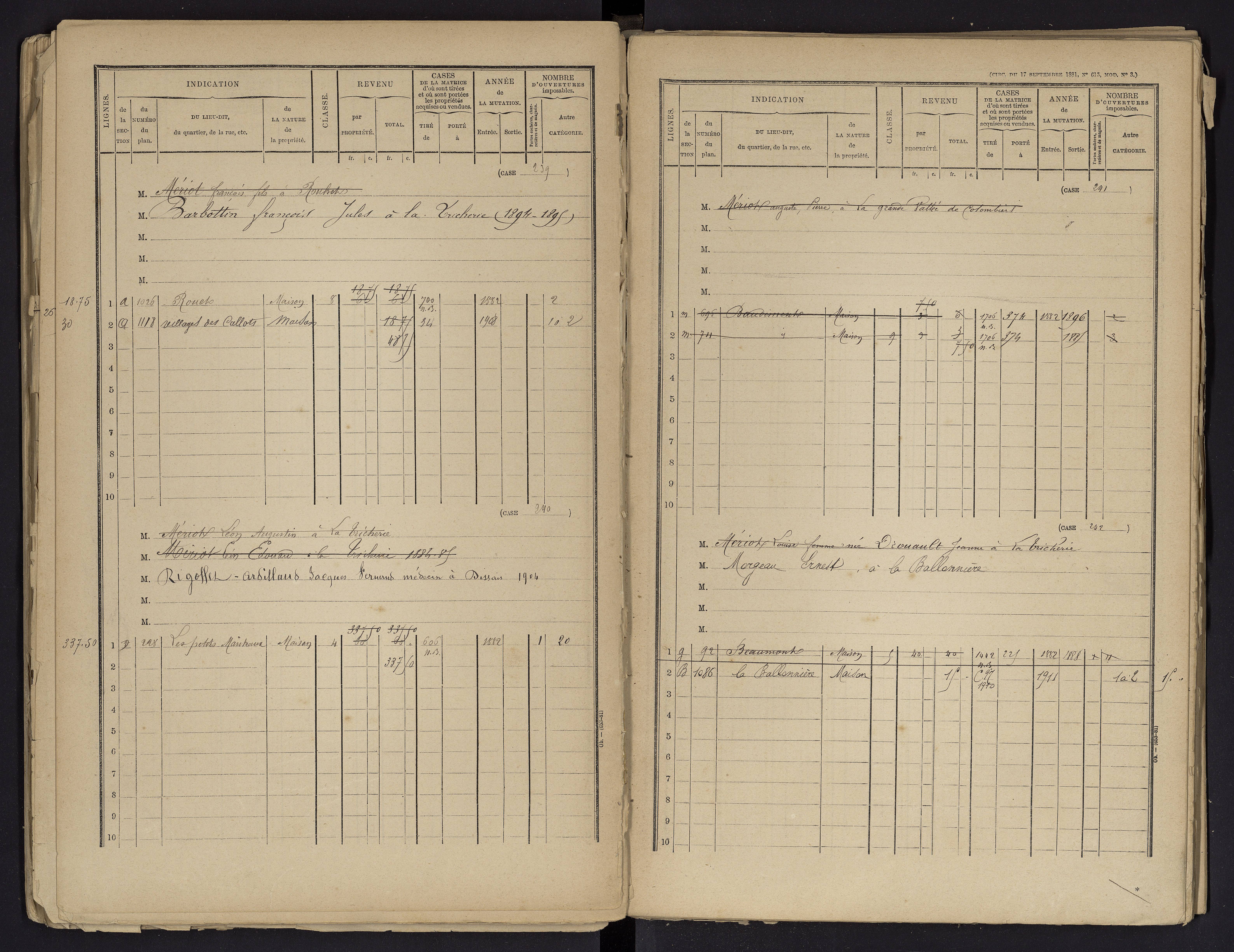 Beaumont - FRAD086_cadastre Cases 1-488 