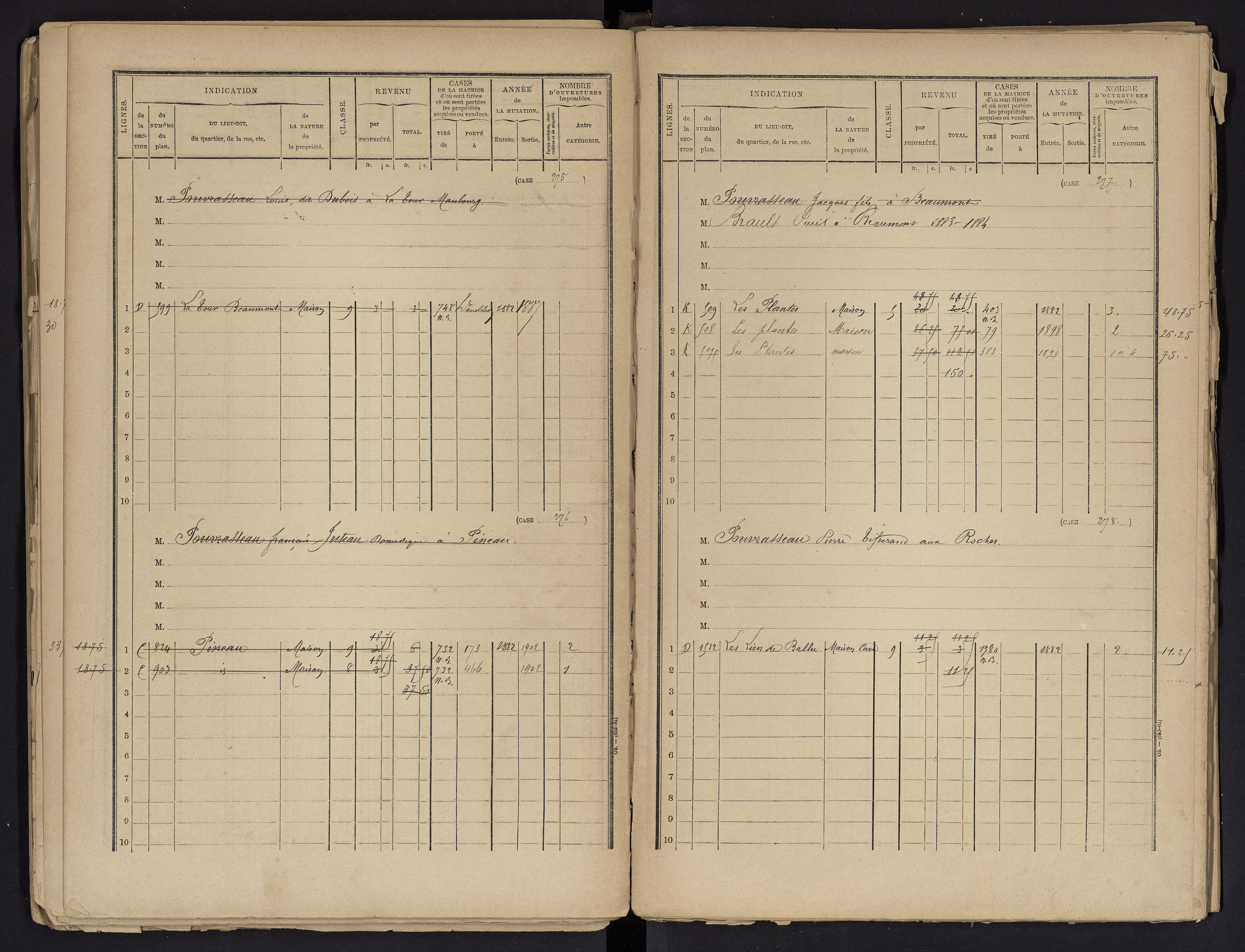 Beaumont - FRAD086_cadastre Cases 1-488 