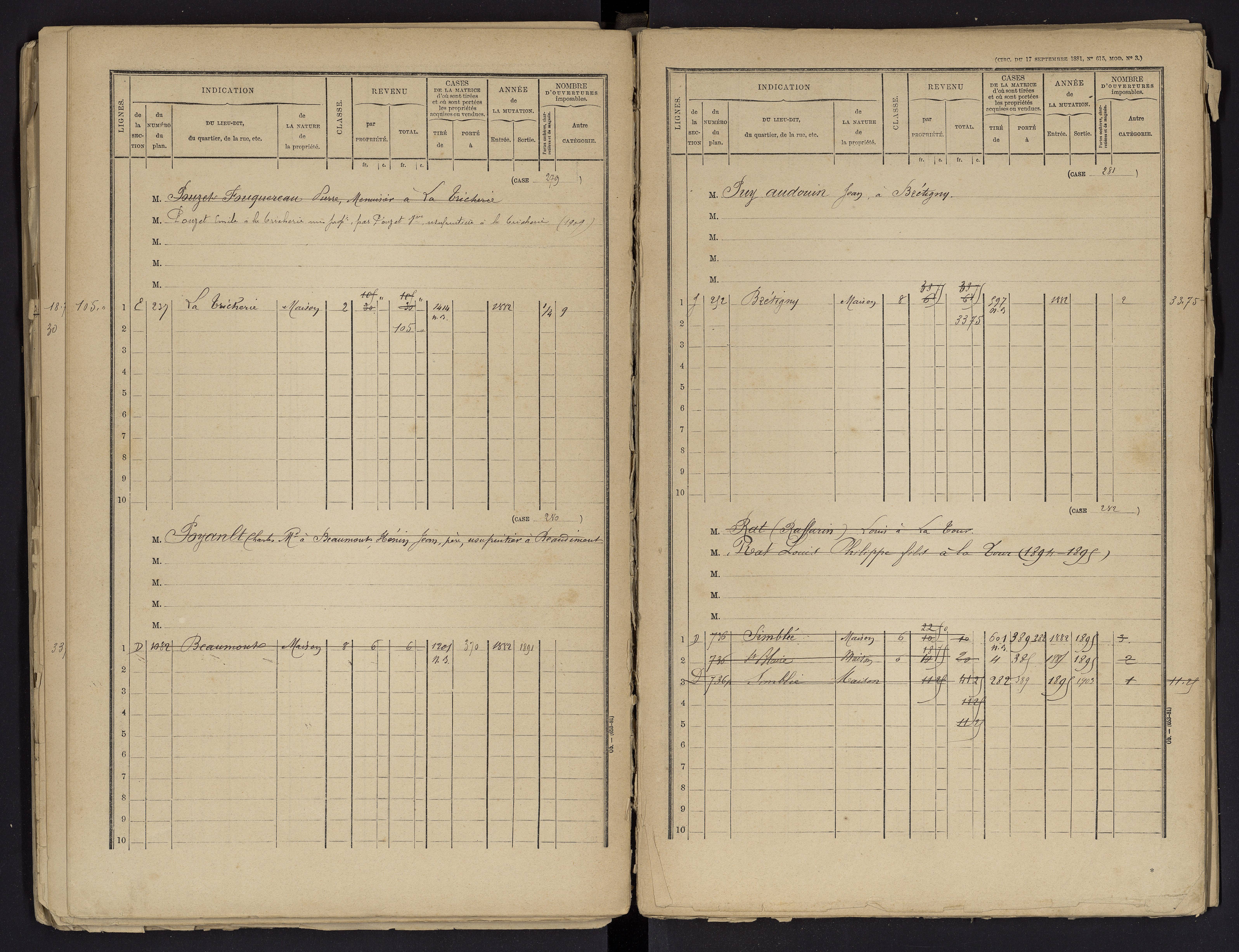 Beaumont - FRAD086_cadastre Cases 1-488 