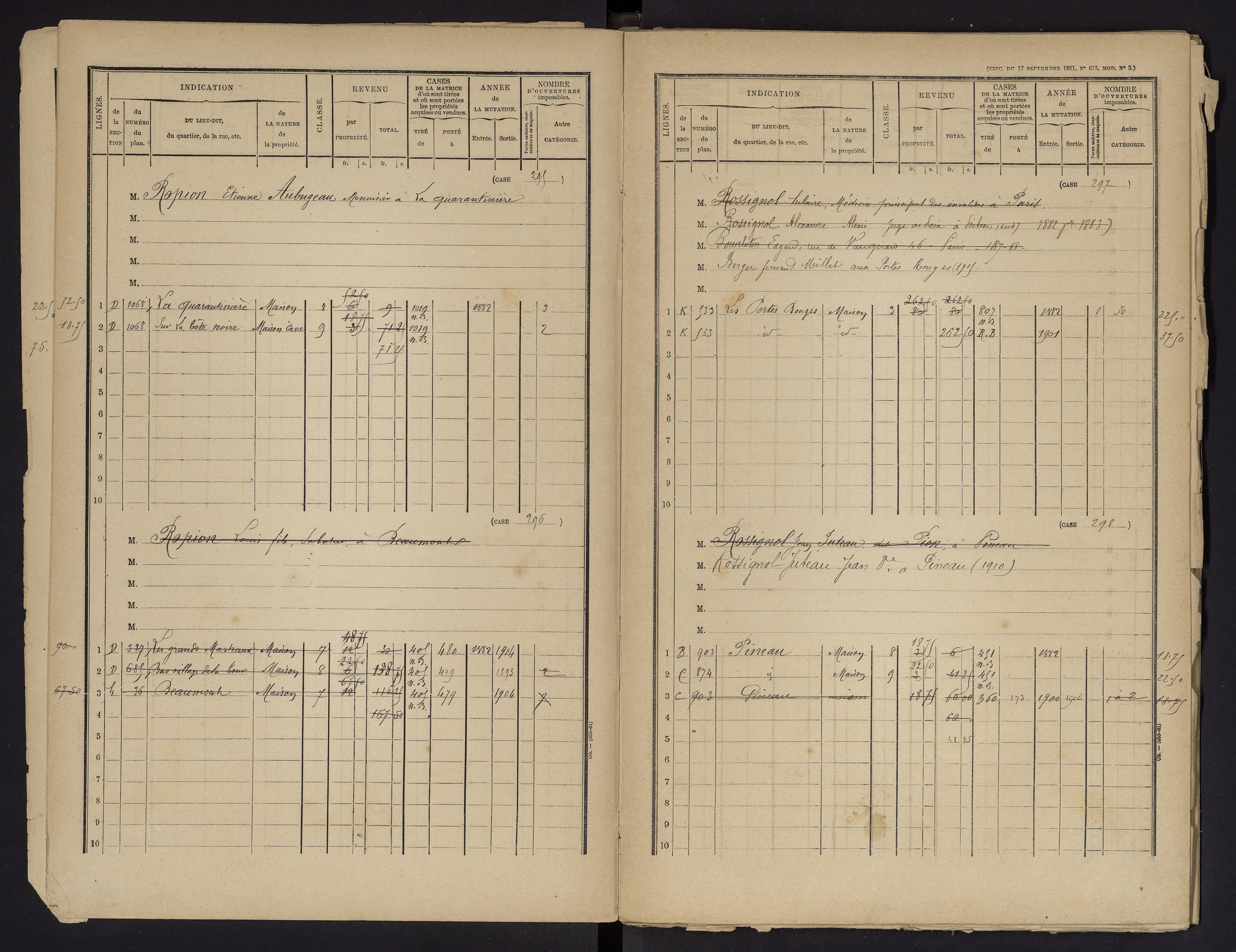 Beaumont - FRAD086_cadastre Cases 1-488 