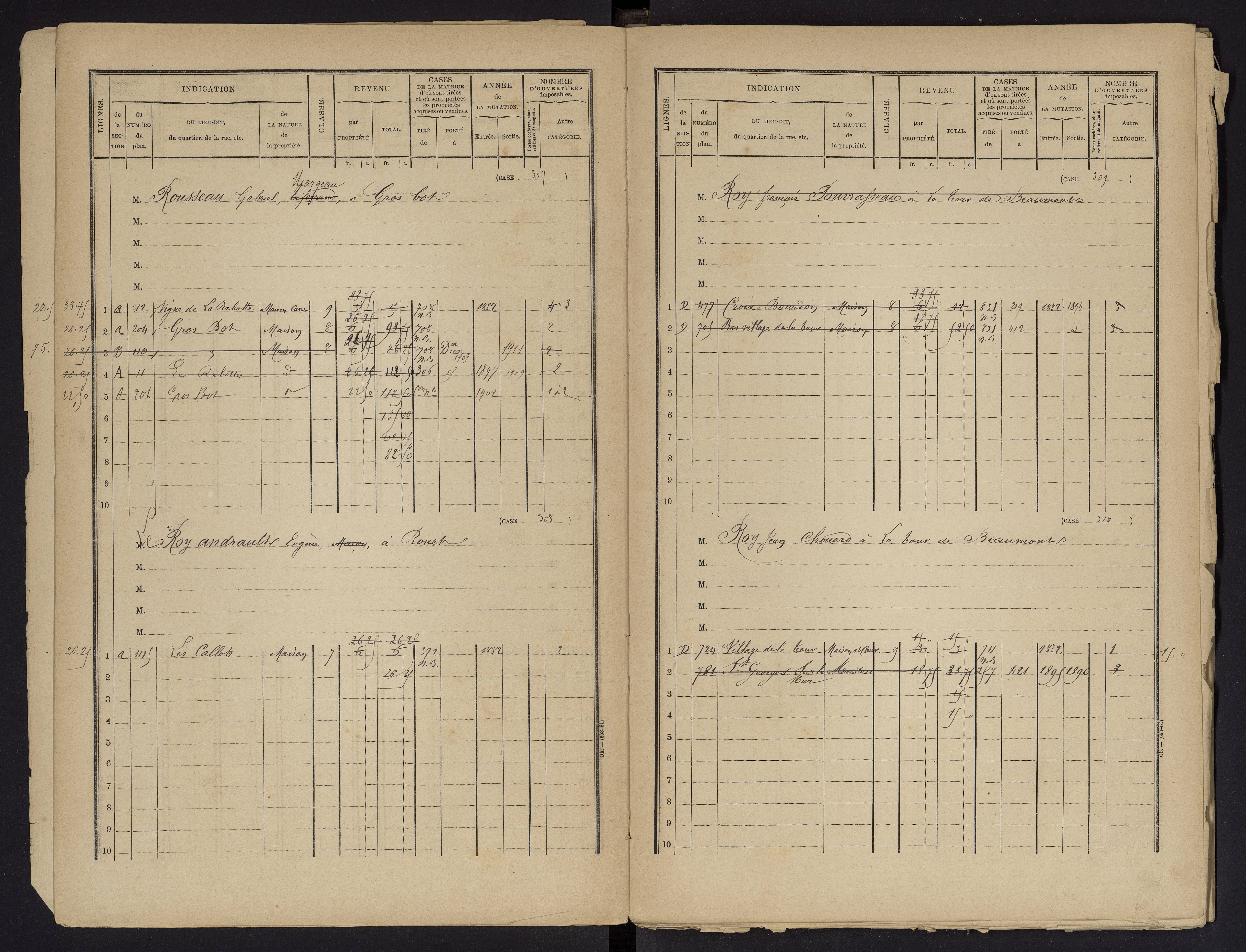 Beaumont - FRAD086_cadastre Cases 1-488 