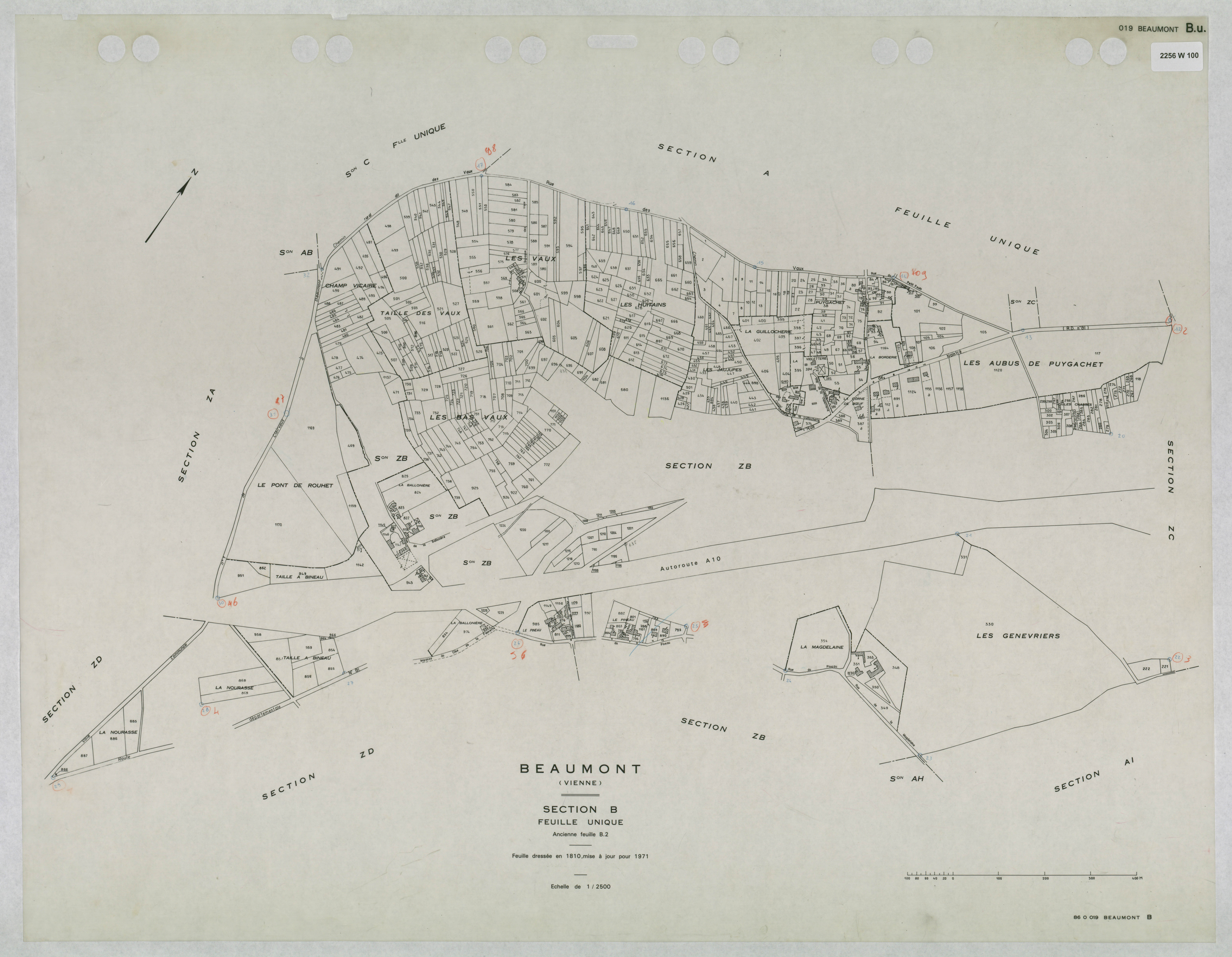 Beaumont - FRAD086_cadastre Plans mis à jour 
