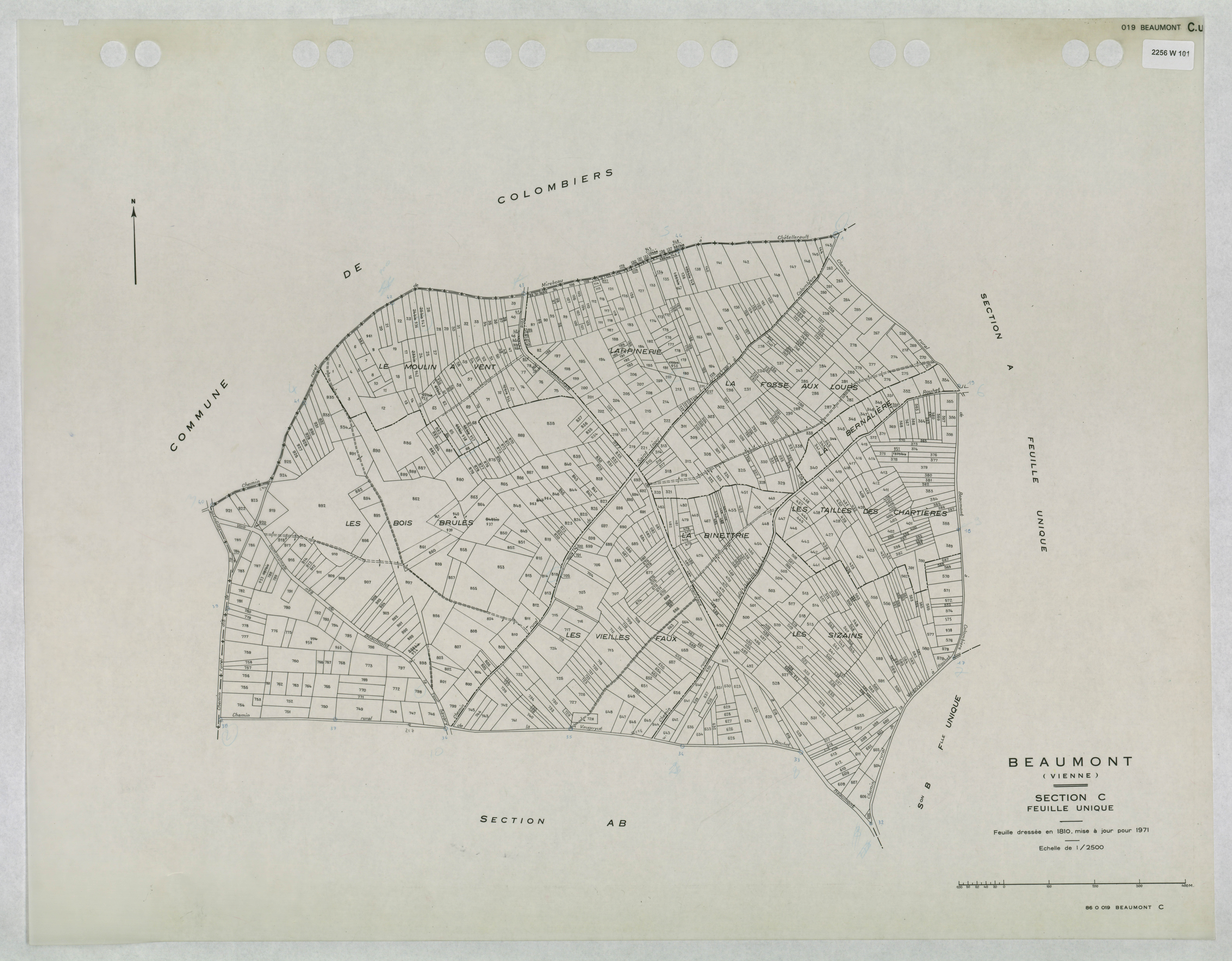 Beaumont - FRAD086_cadastre Plans mis à jour 