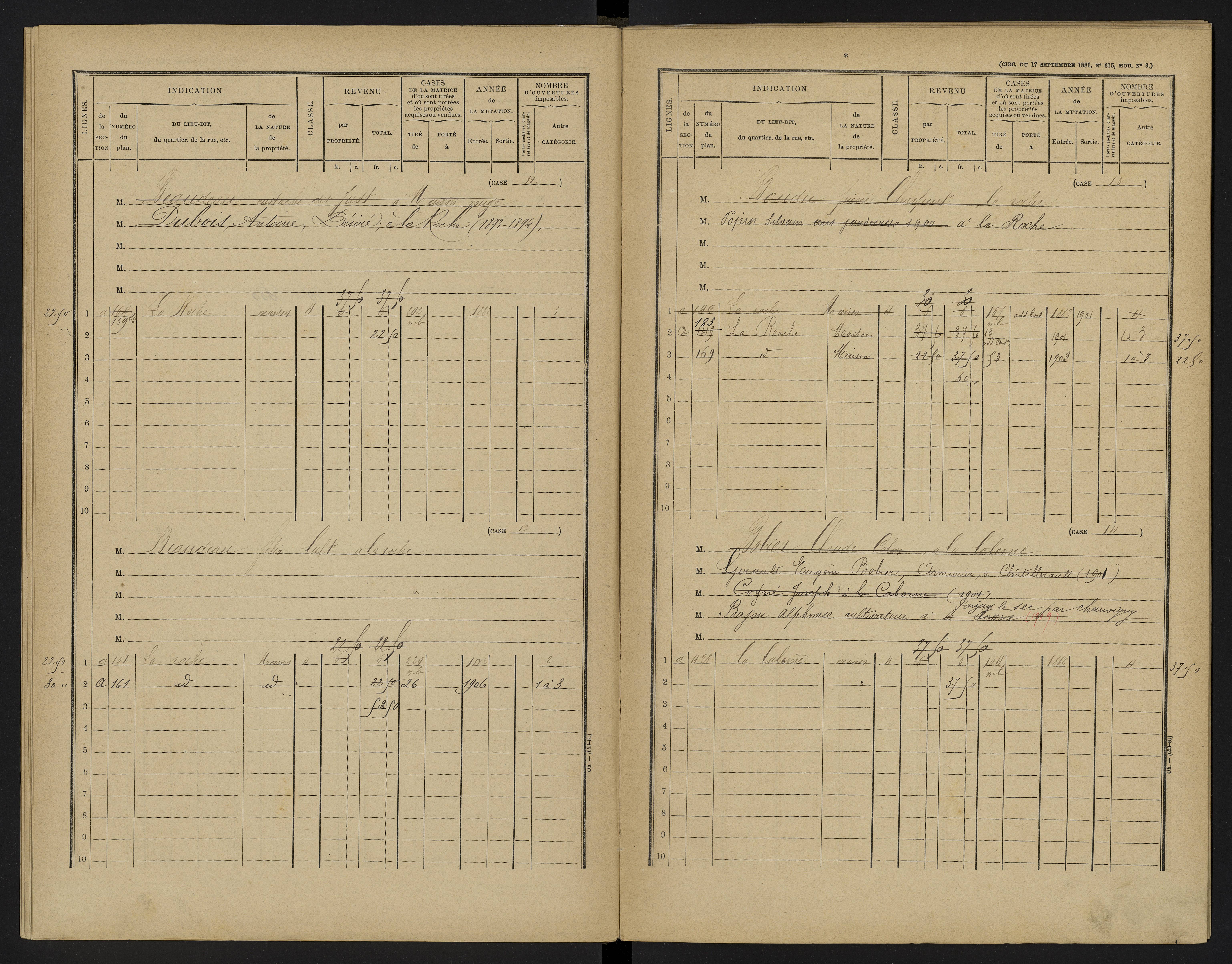 Bellefonds - FRAD086_cadastre Cases 1-92, 