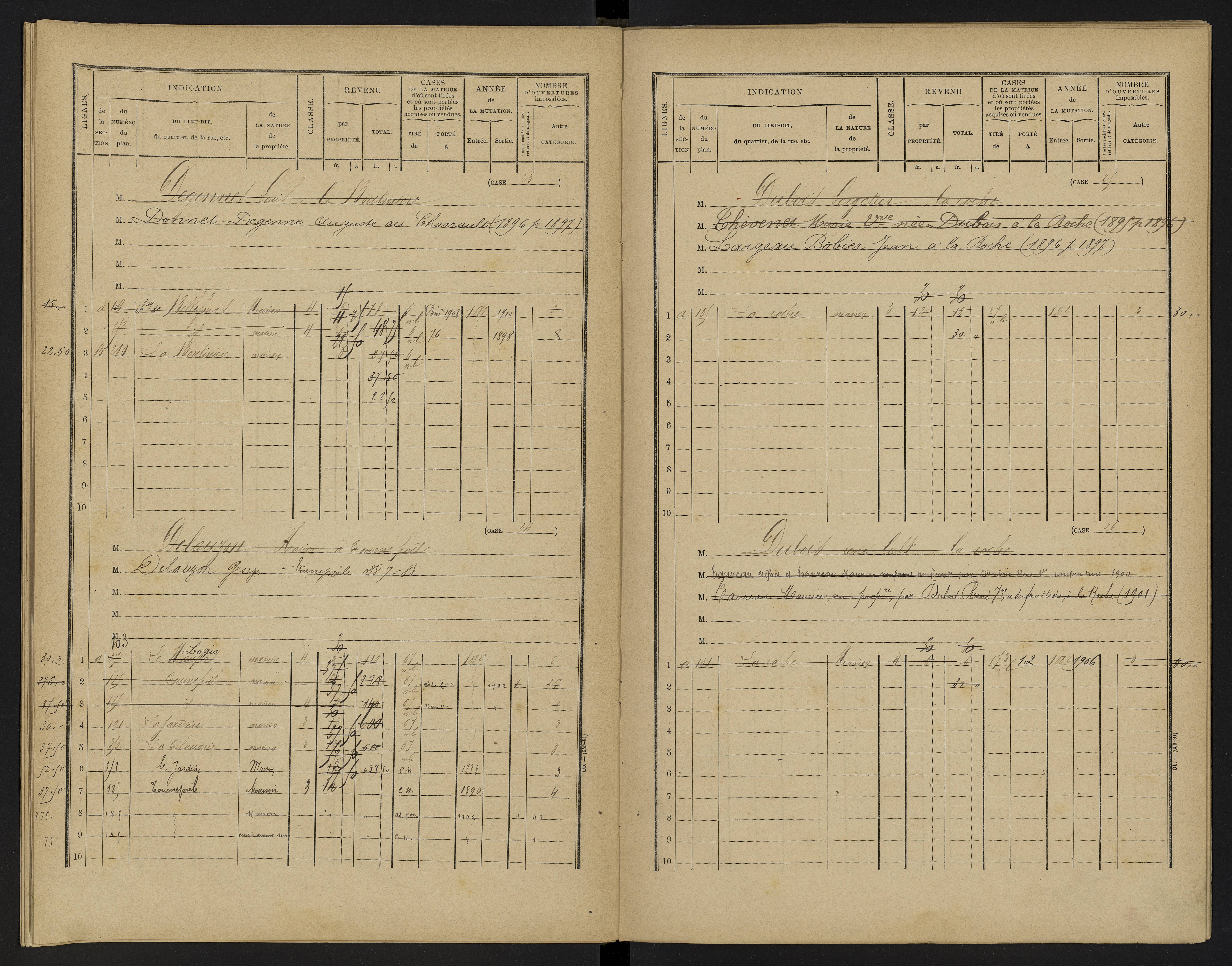 Bellefonds - FRAD086_cadastre Cases 1-92, 