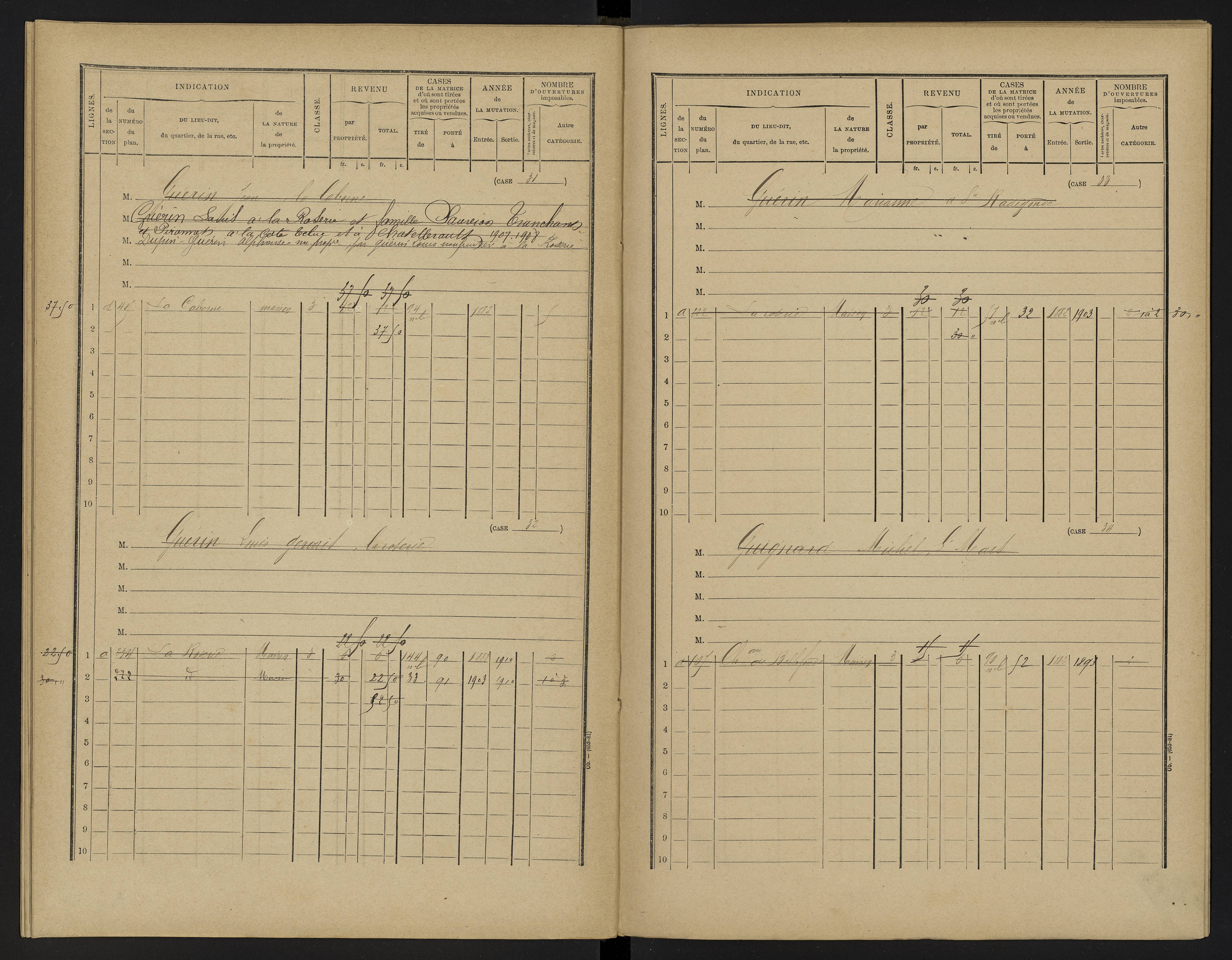 Bellefonds - FRAD086_cadastre Cases 1-92, 