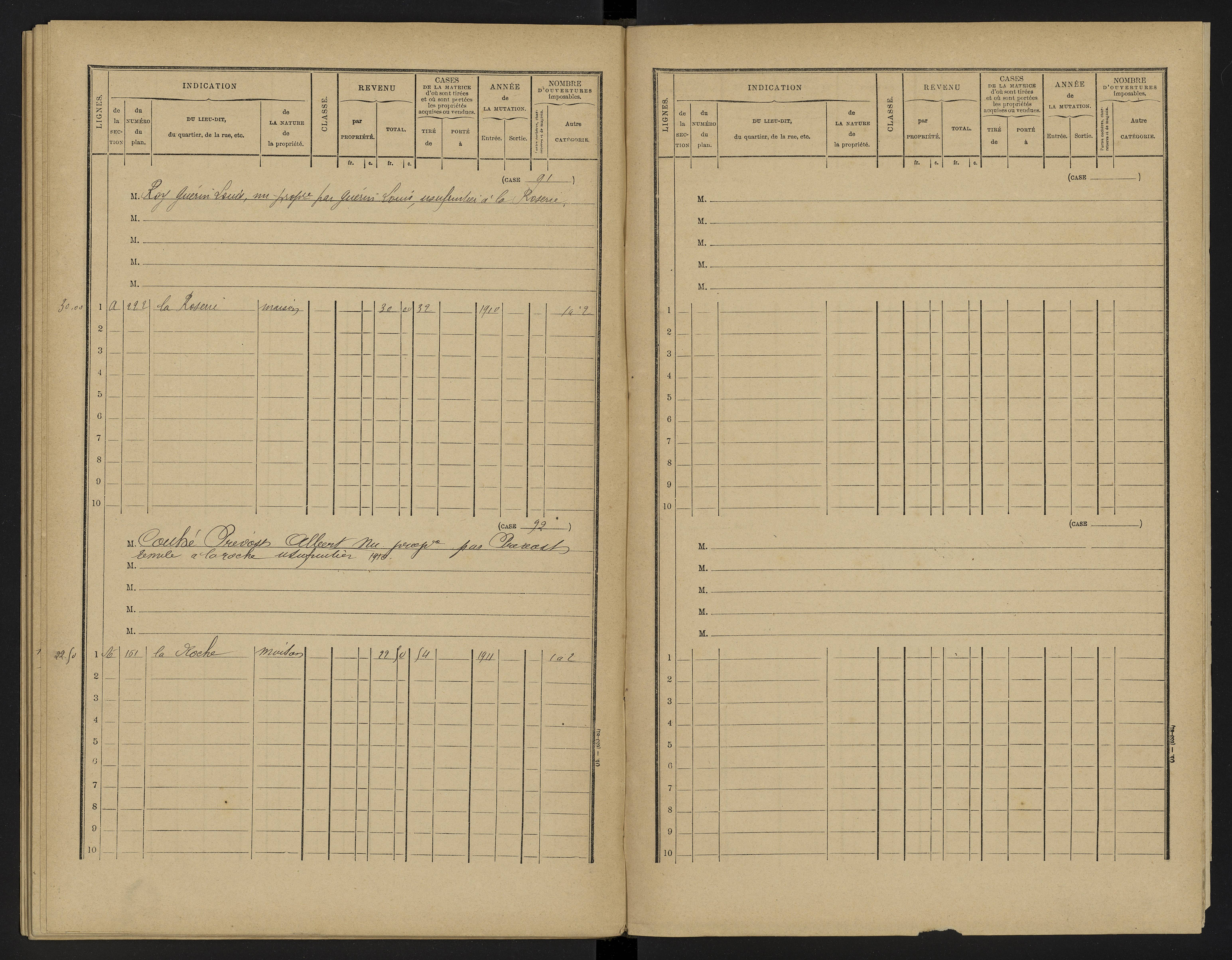 Bellefonds - FRAD086_cadastre Cases 1-92, 
