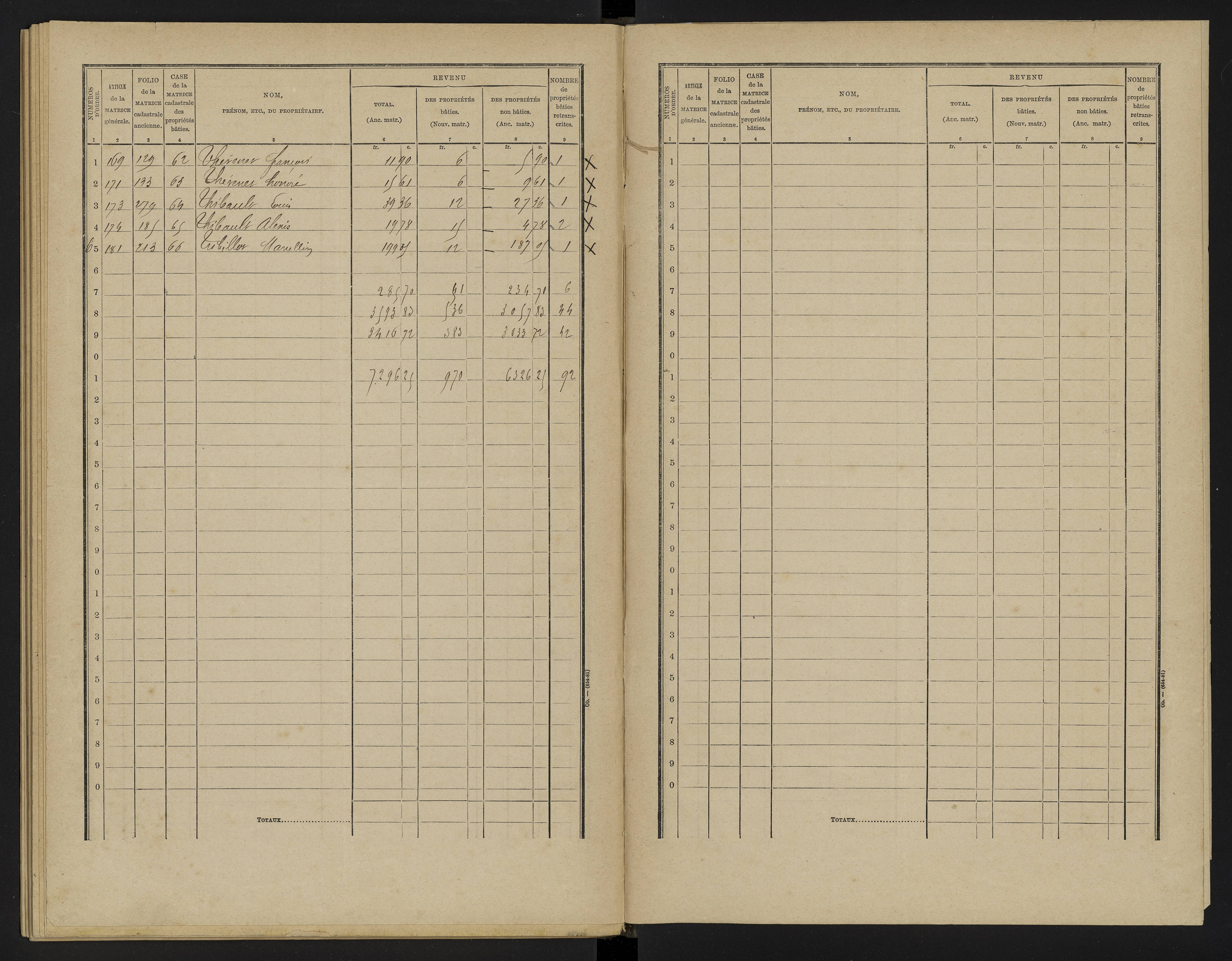 Bellefonds - FRAD086_cadastre Cases 1-92, 