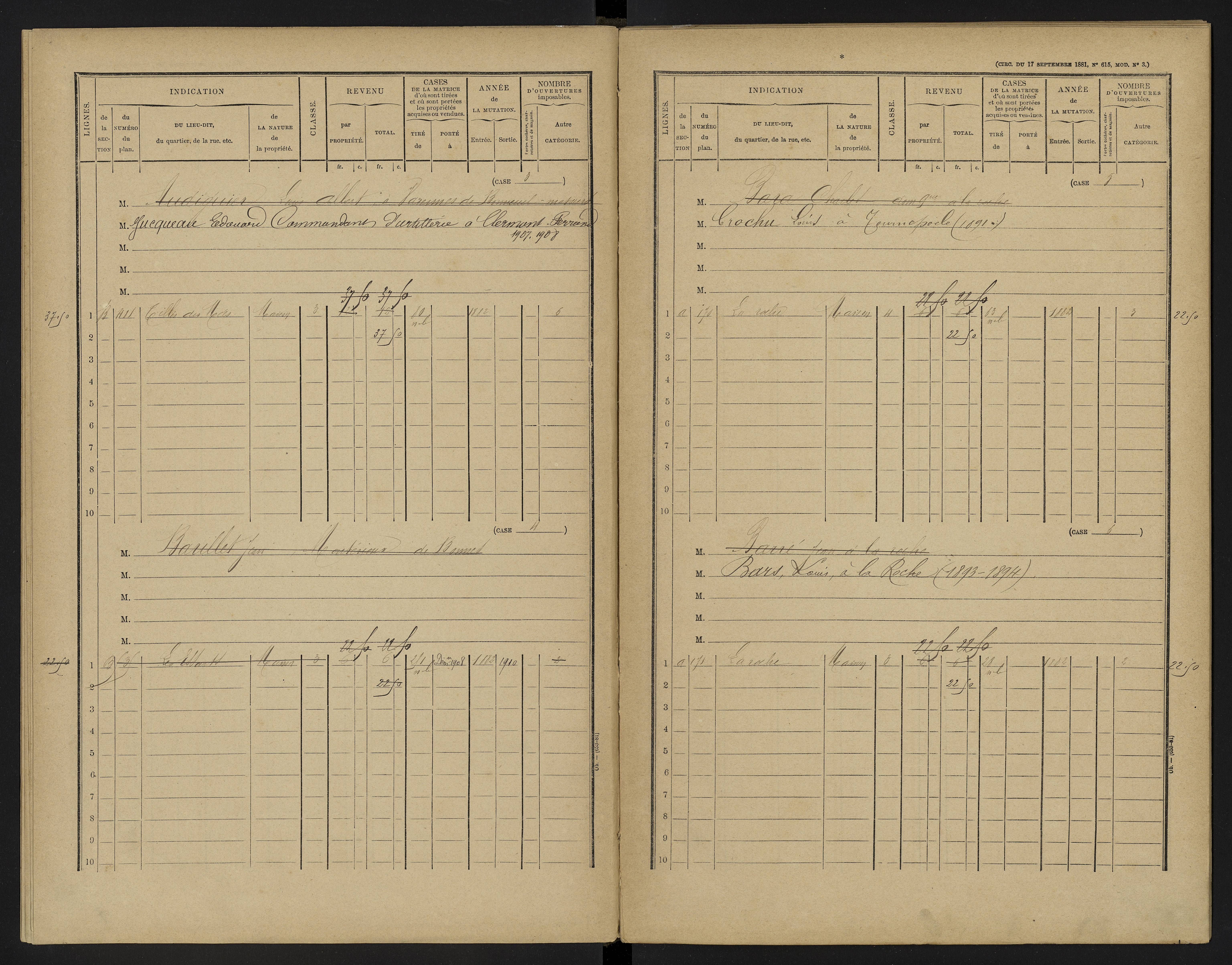 Bellefonds - FRAD086_cadastre Cases 1-92, 