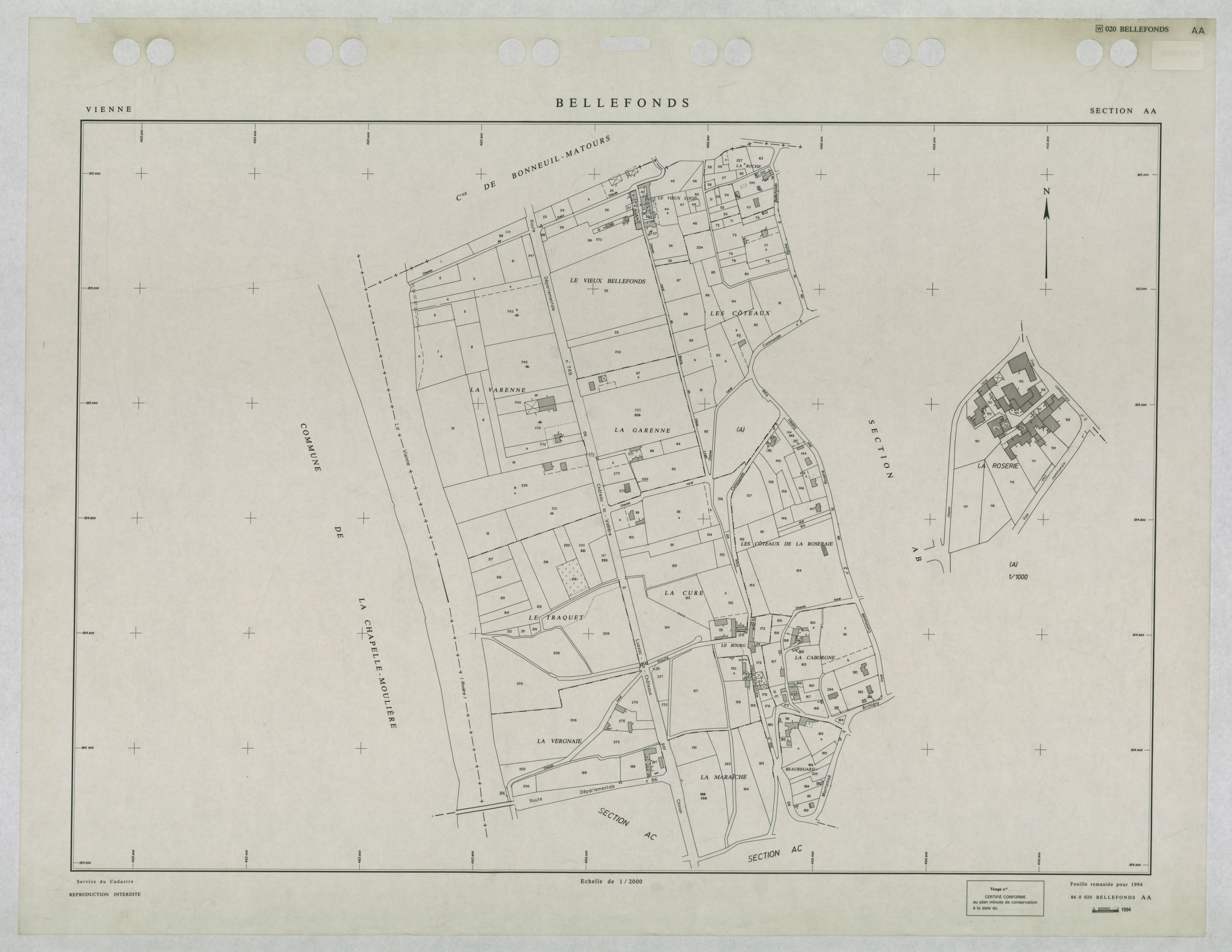 Bellefonds - FRAD086_cadastre Plans remaniés 