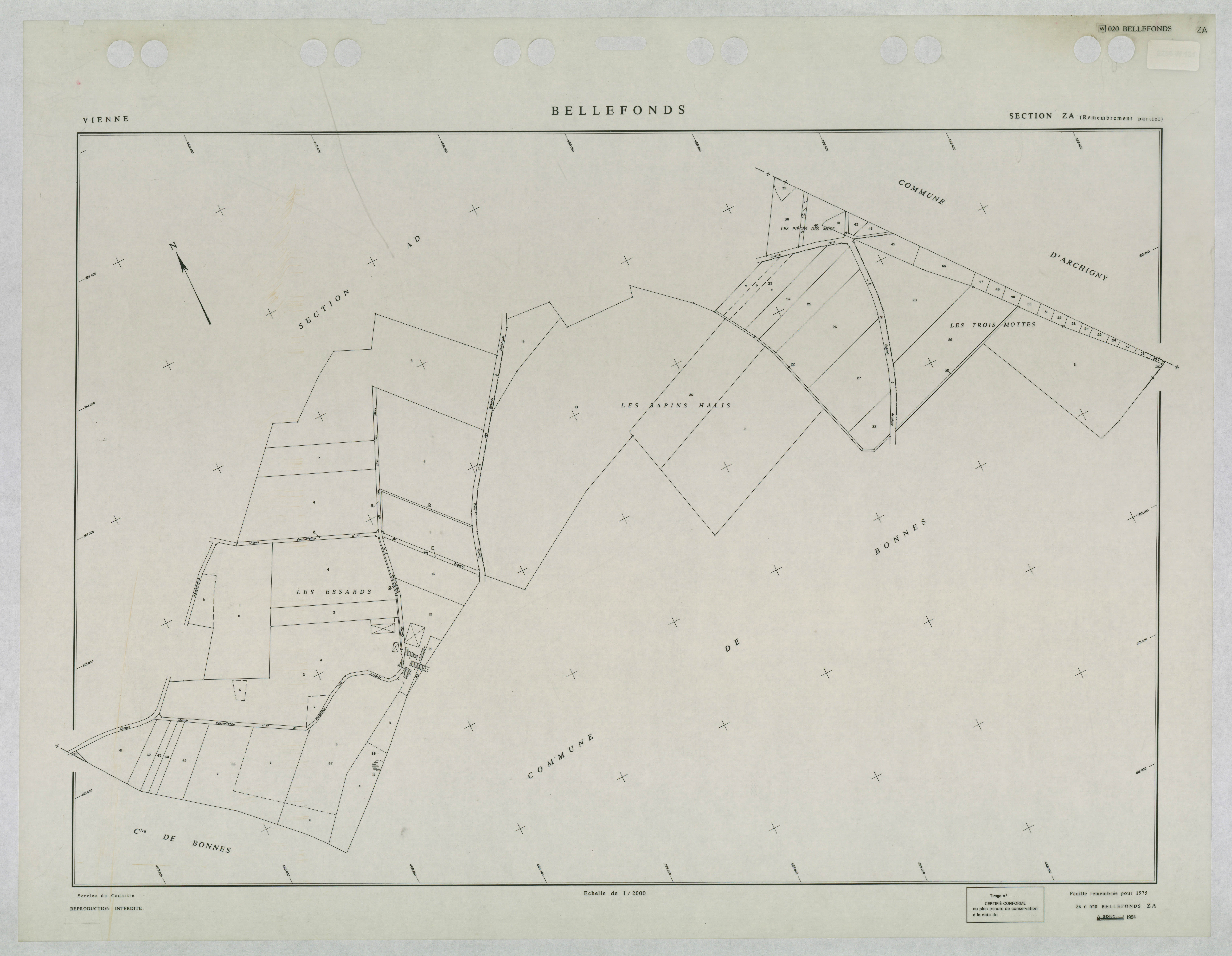 Bellefonds - FRAD086_cadastre Plans remembrés 