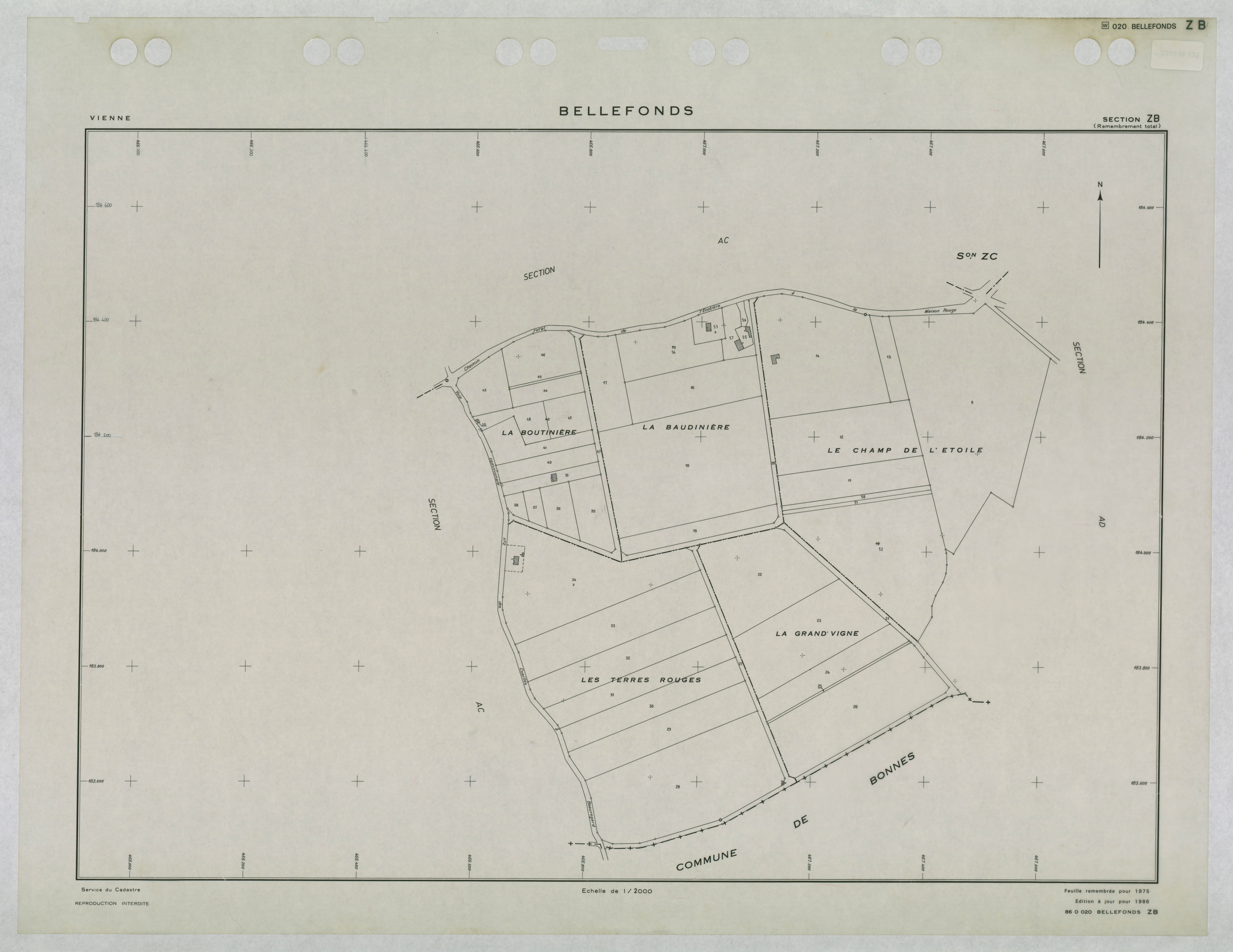 Bellefonds - FRAD086_cadastre Plans remembrés 