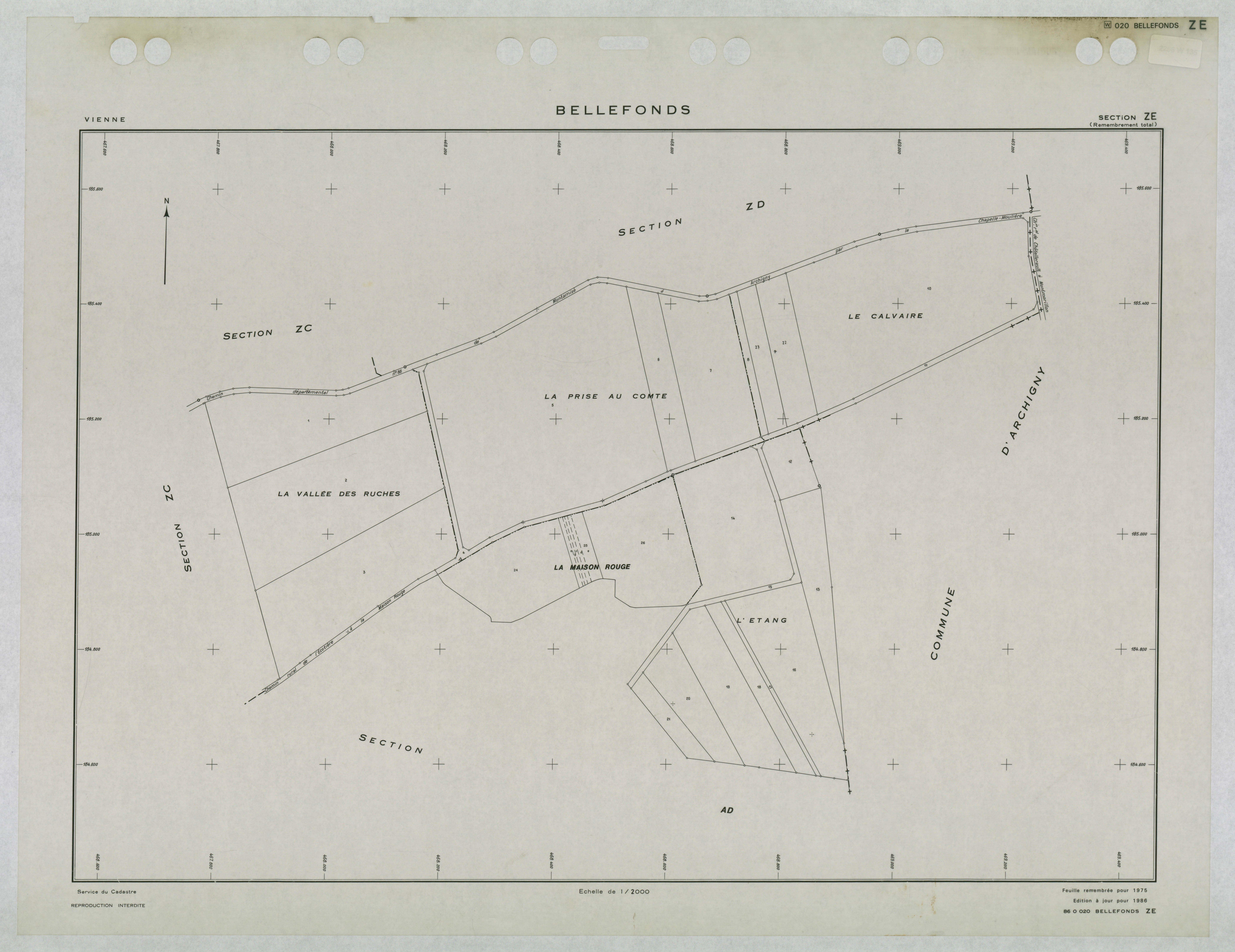 Bellefonds - FRAD086_cadastre Plans remembrés 