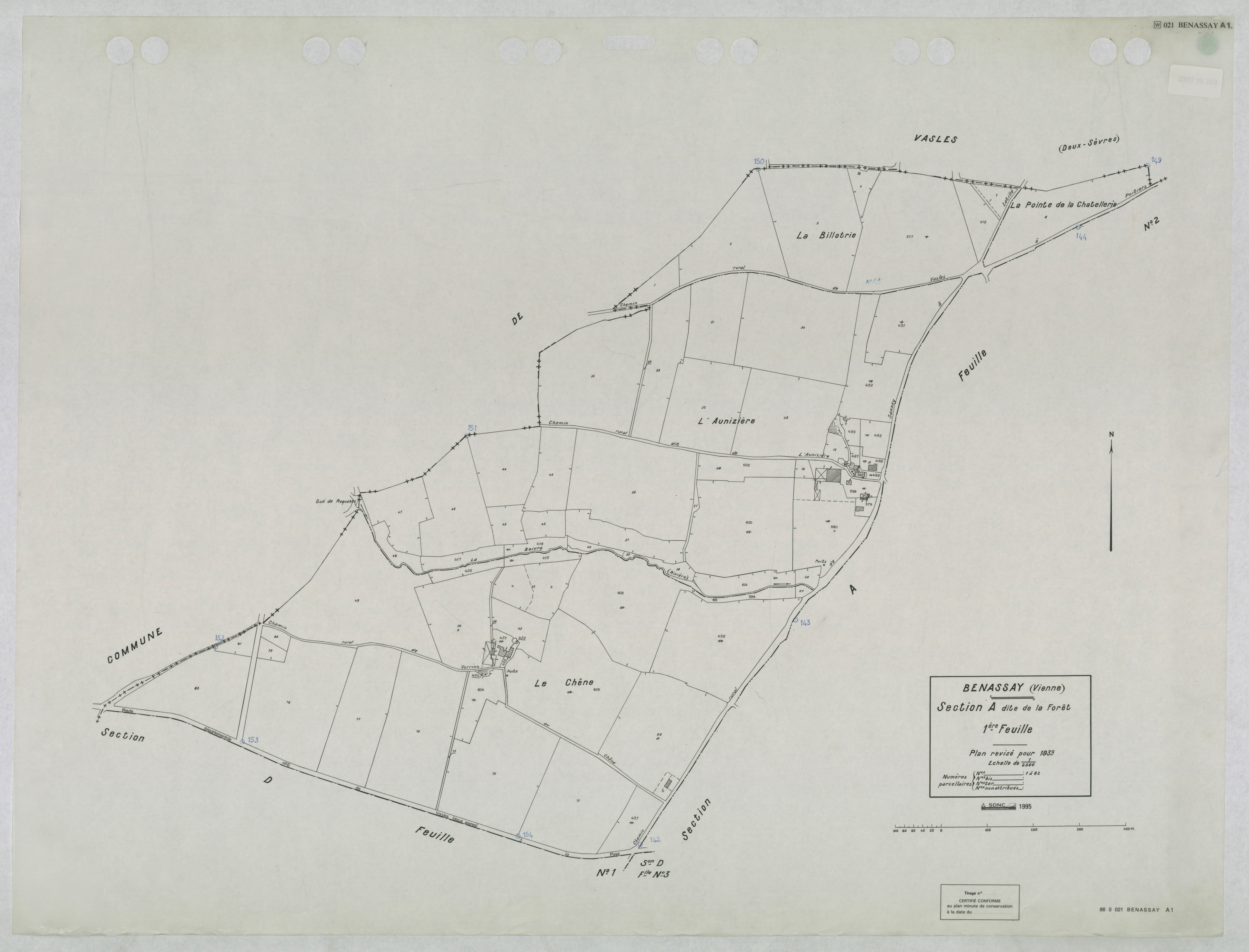 Benassay - FRAD086_cadastre Plans mis à jour 