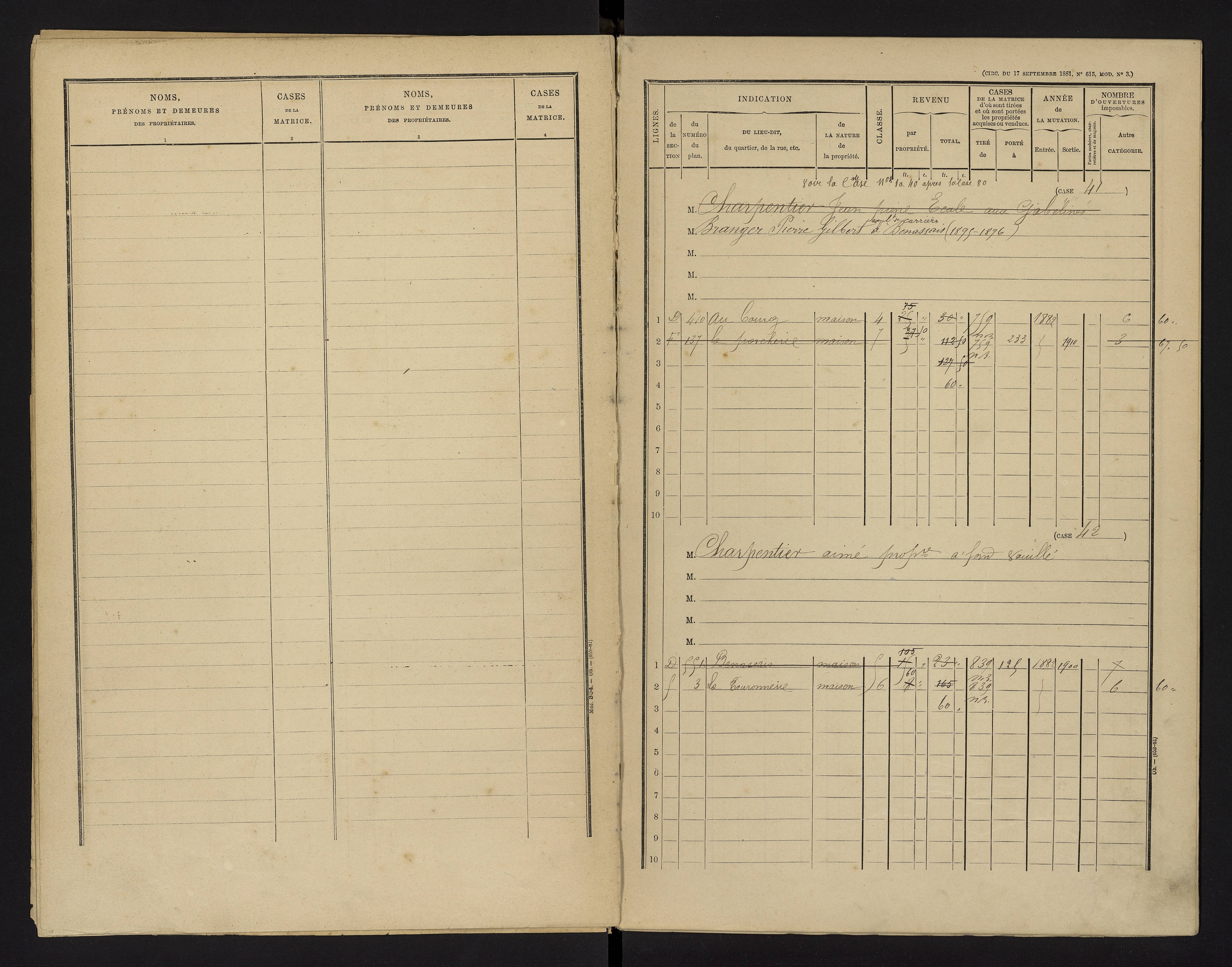 Benassay - FRAD086_cadastre Cases 1-240 