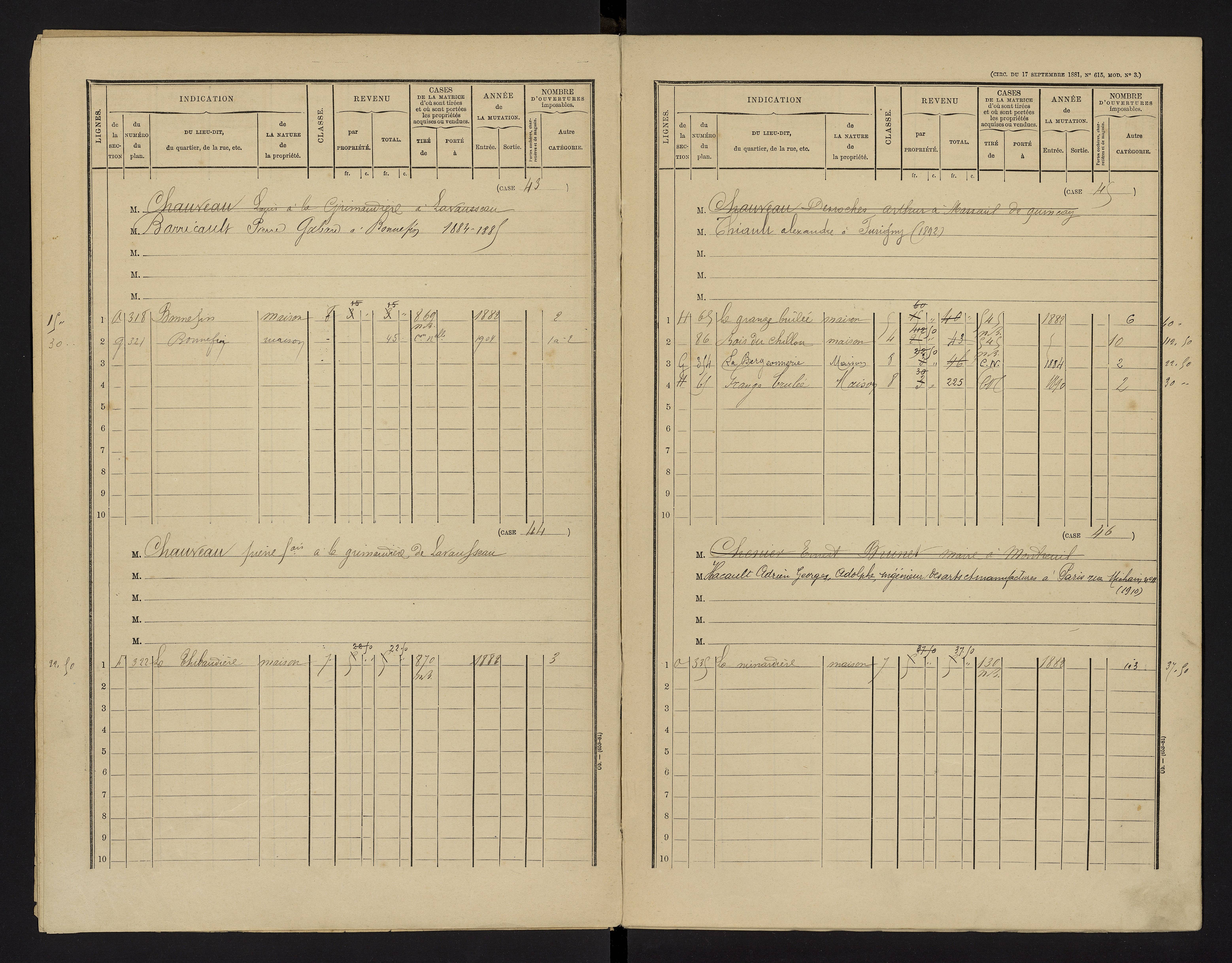 Benassay - FRAD086_cadastre Cases 1-240 