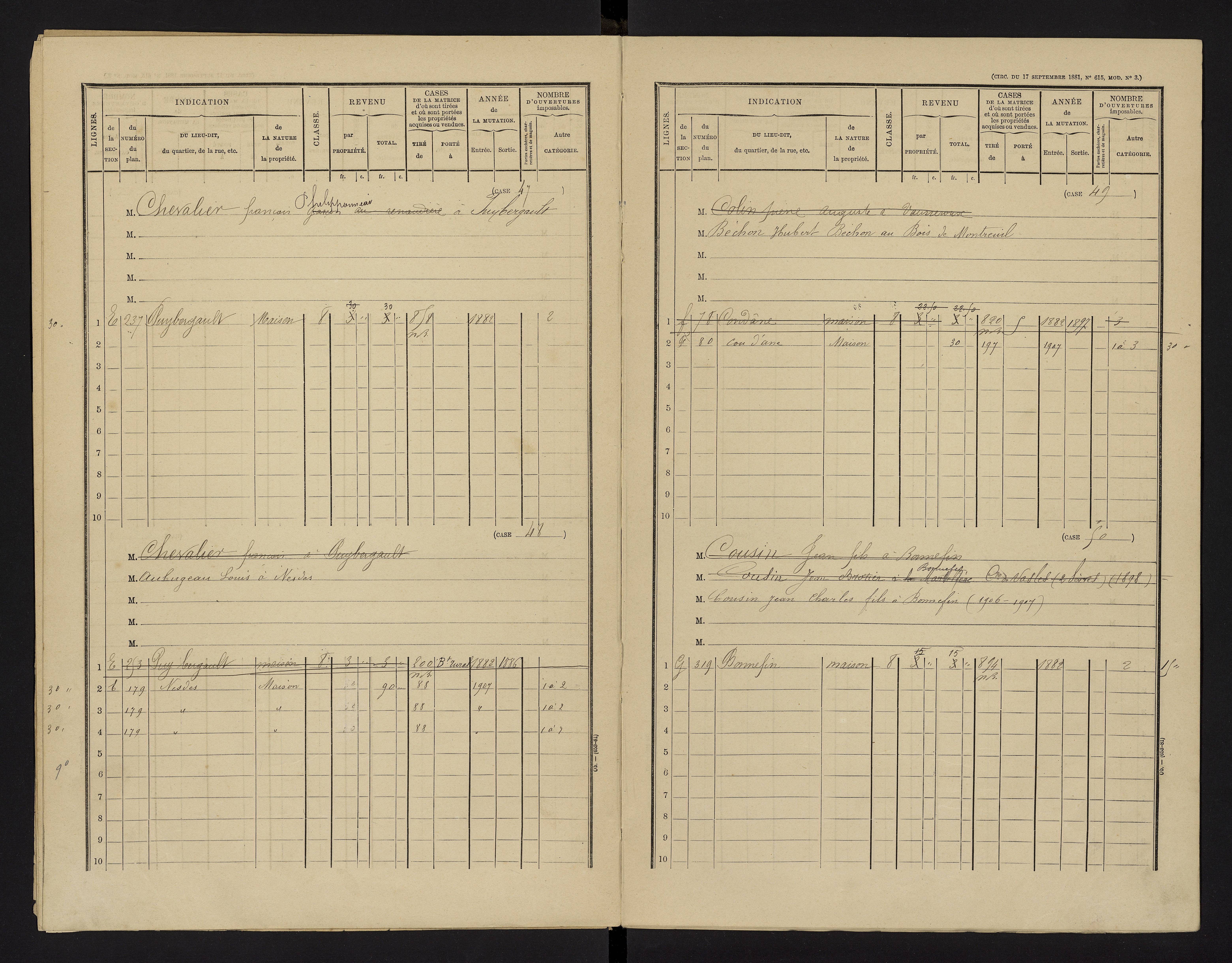 Benassay - FRAD086_cadastre Cases 1-240 