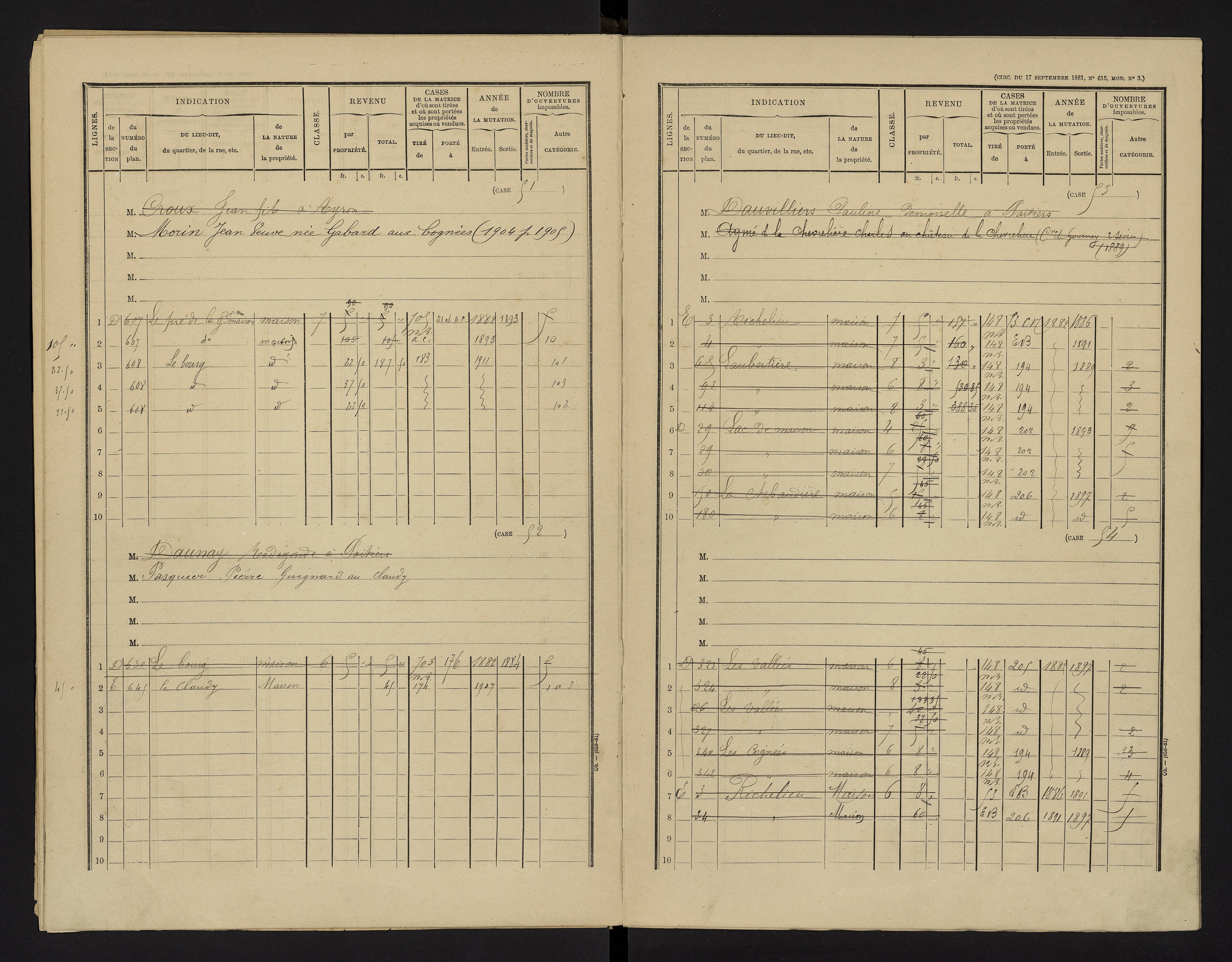 Benassay - FRAD086_cadastre Cases 1-240 