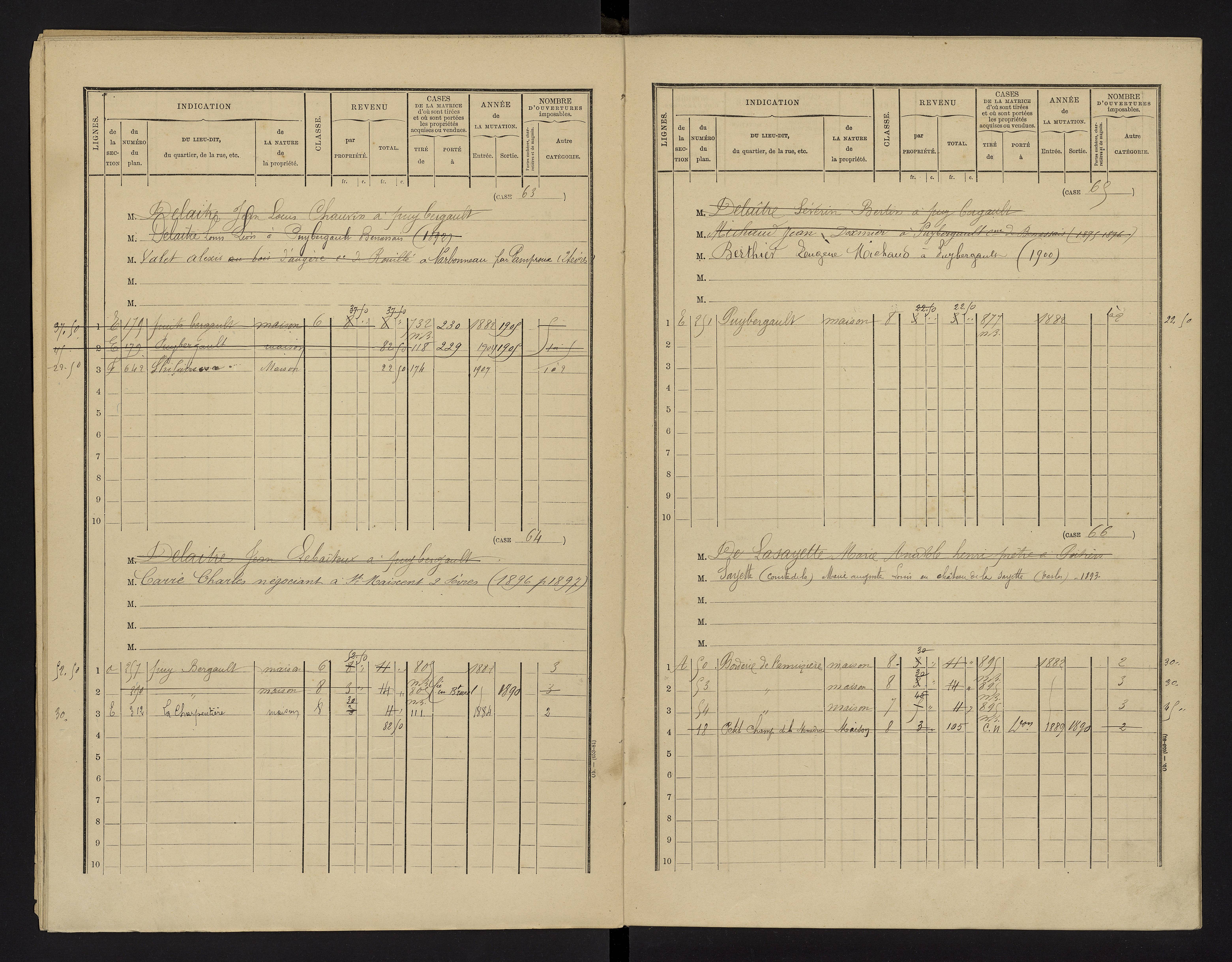 Benassay - FRAD086_cadastre Cases 1-240 