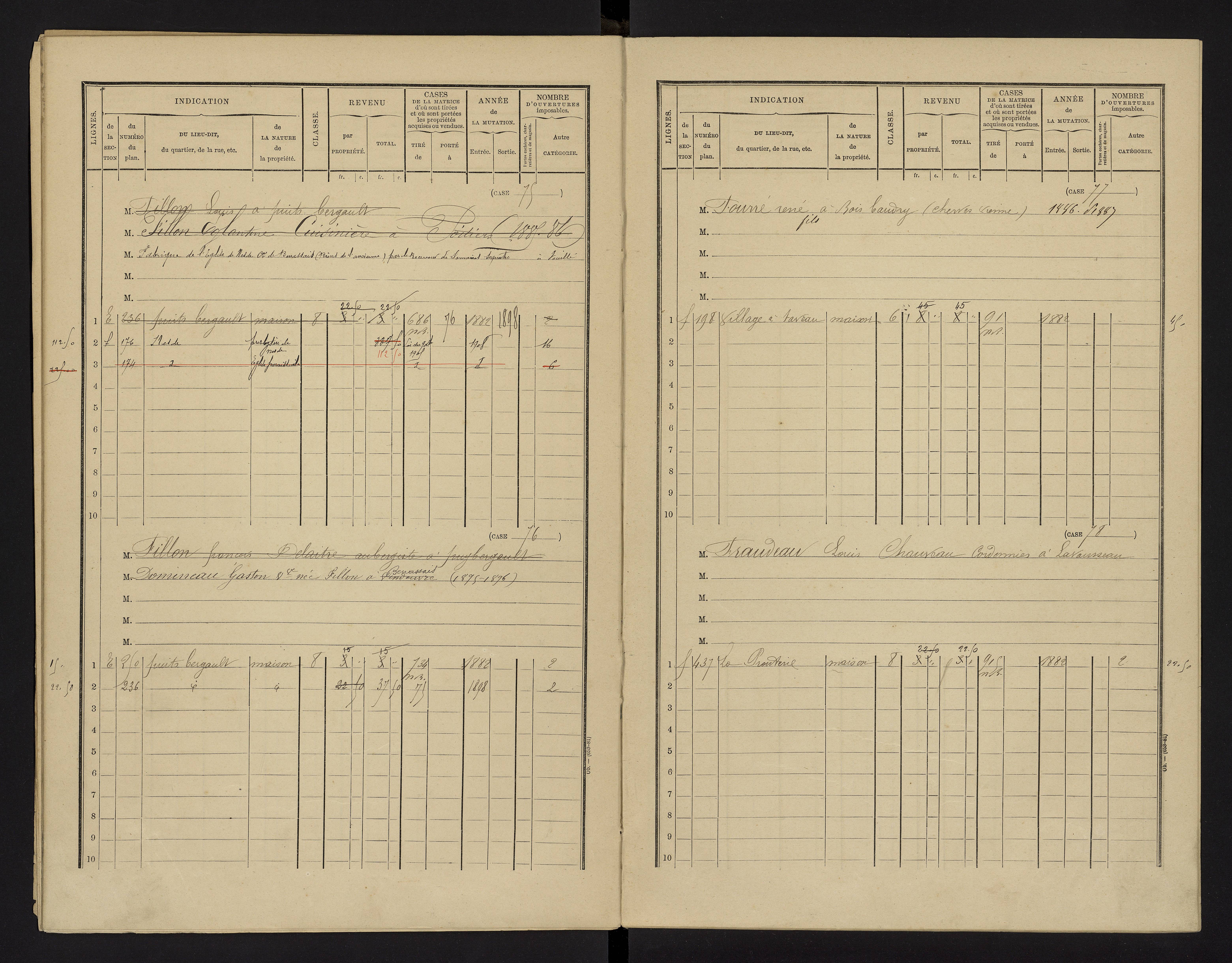 Benassay - FRAD086_cadastre Cases 1-240 
