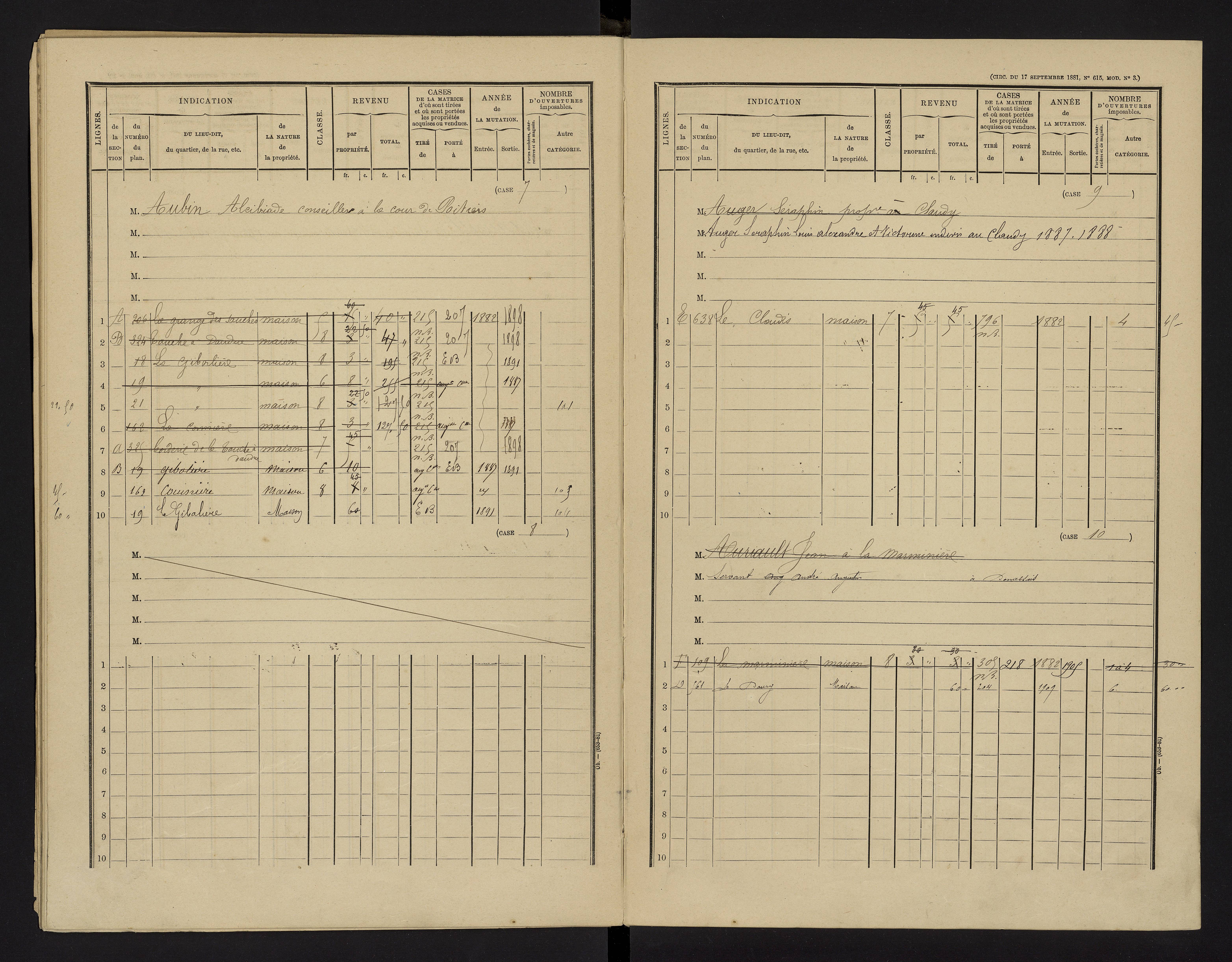 Benassay - FRAD086_cadastre Cases 1-240 