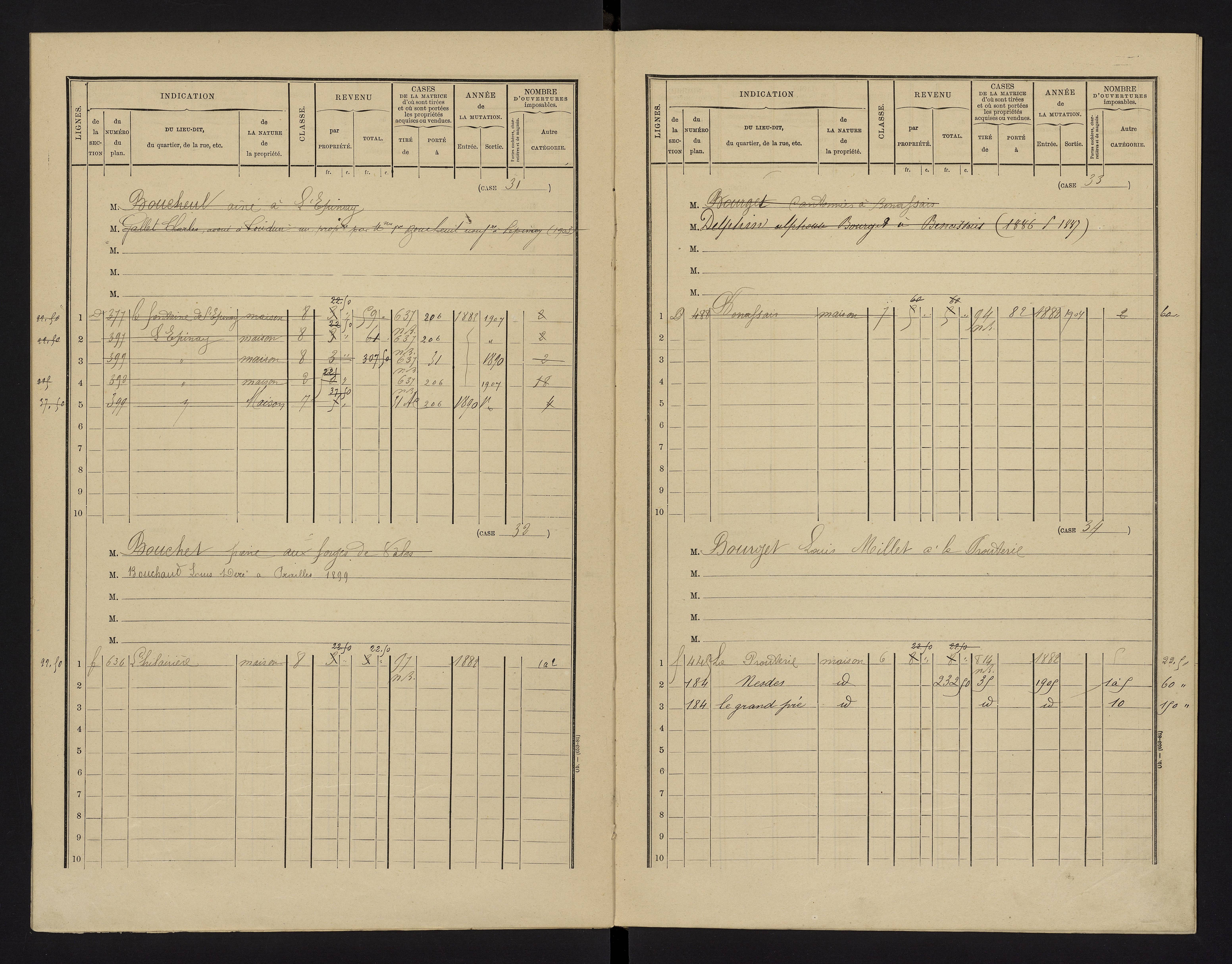 Benassay - FRAD086_cadastre Cases 1-240 