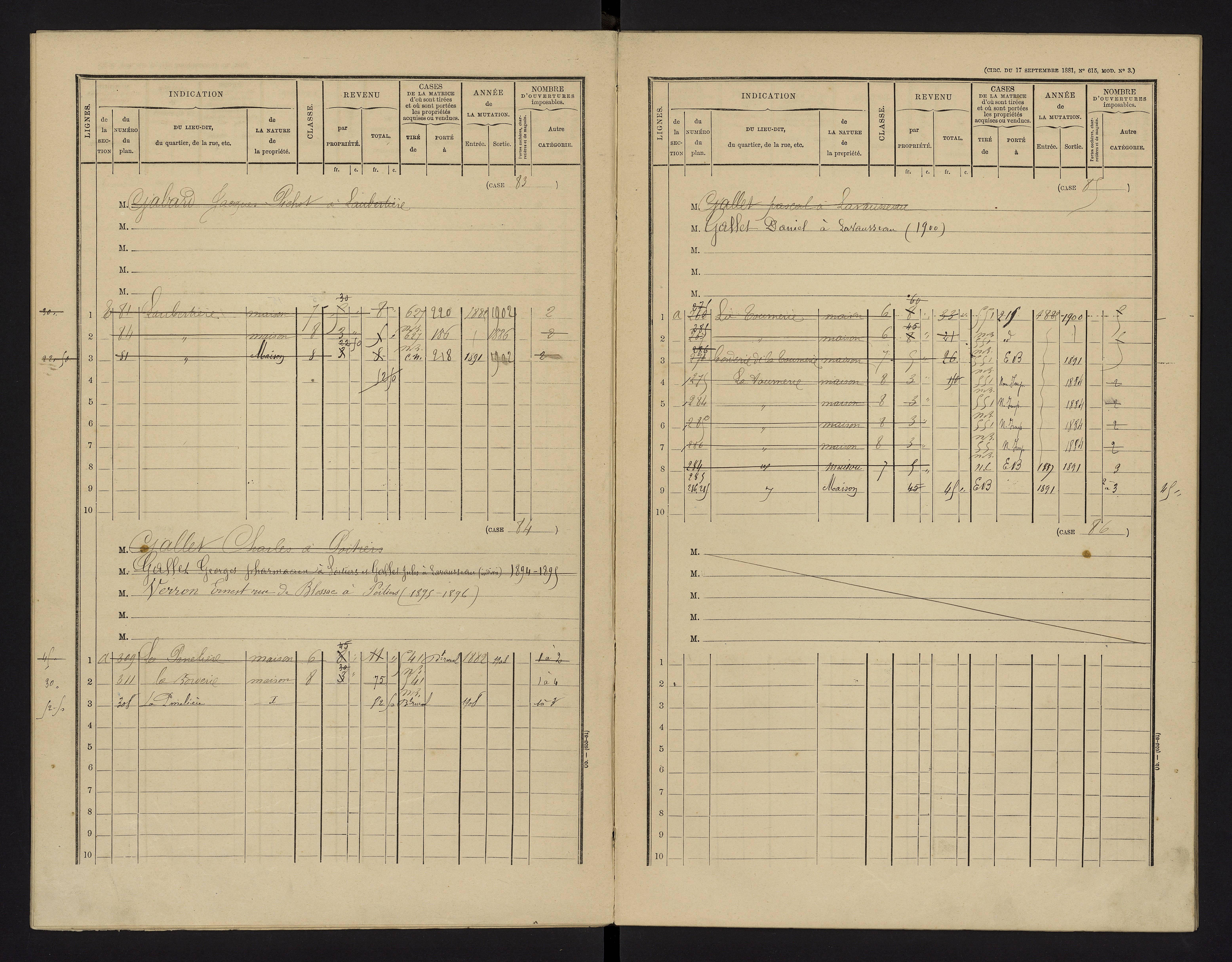 Benassay - FRAD086_cadastre Cases 1-240 