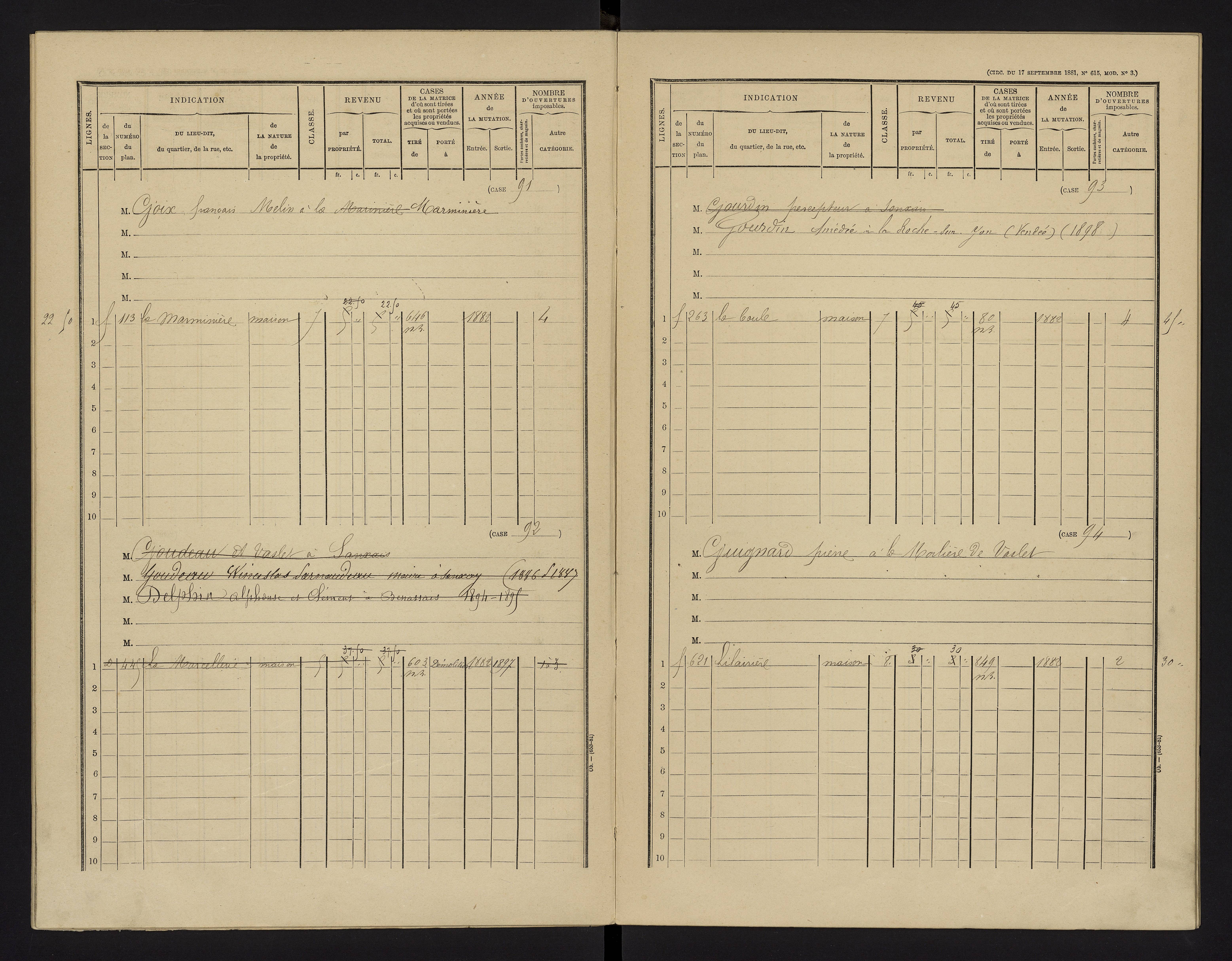 Benassay - FRAD086_cadastre Cases 1-240 