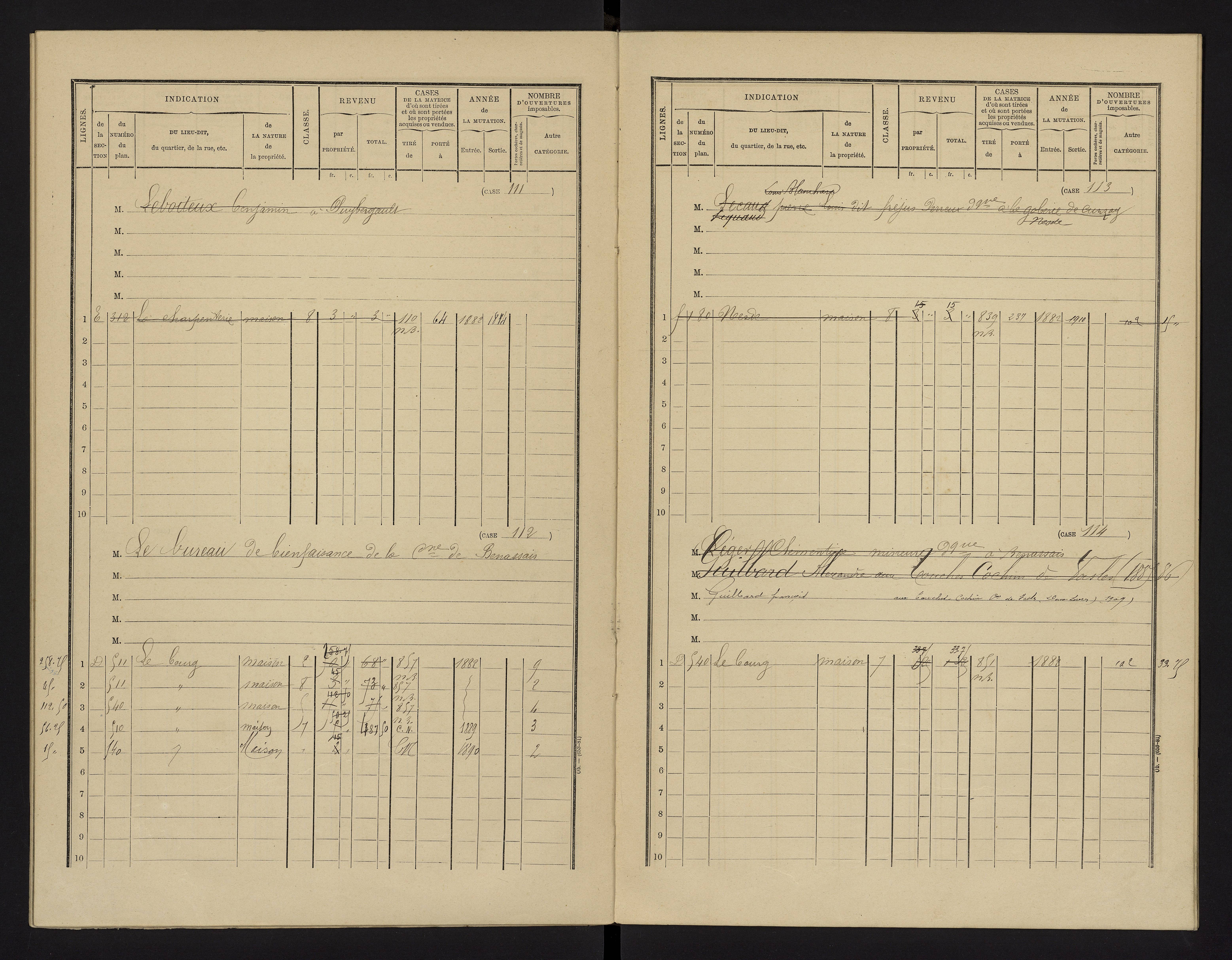 Benassay - FRAD086_cadastre Cases 1-240 