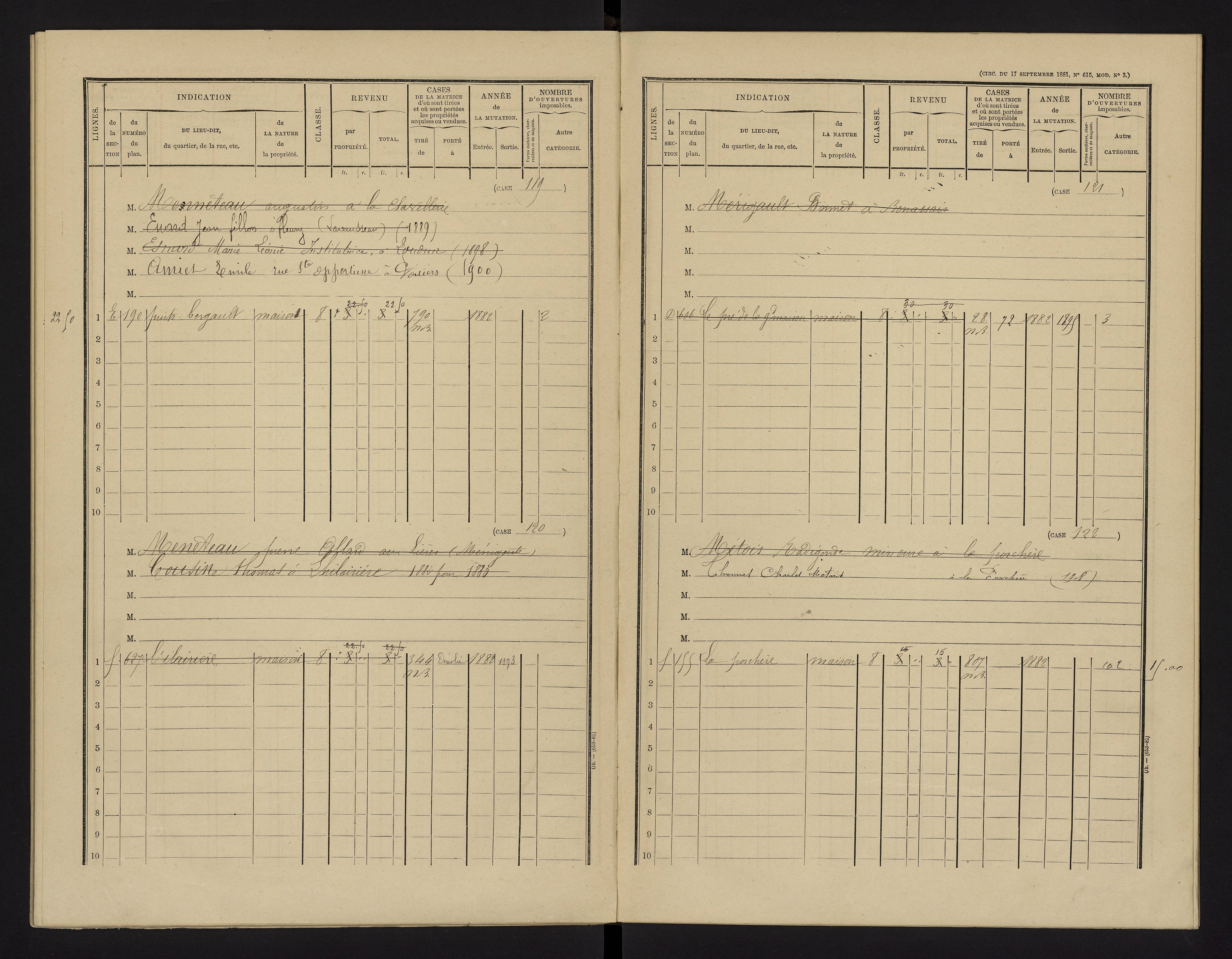 Benassay - FRAD086_cadastre Cases 1-240 