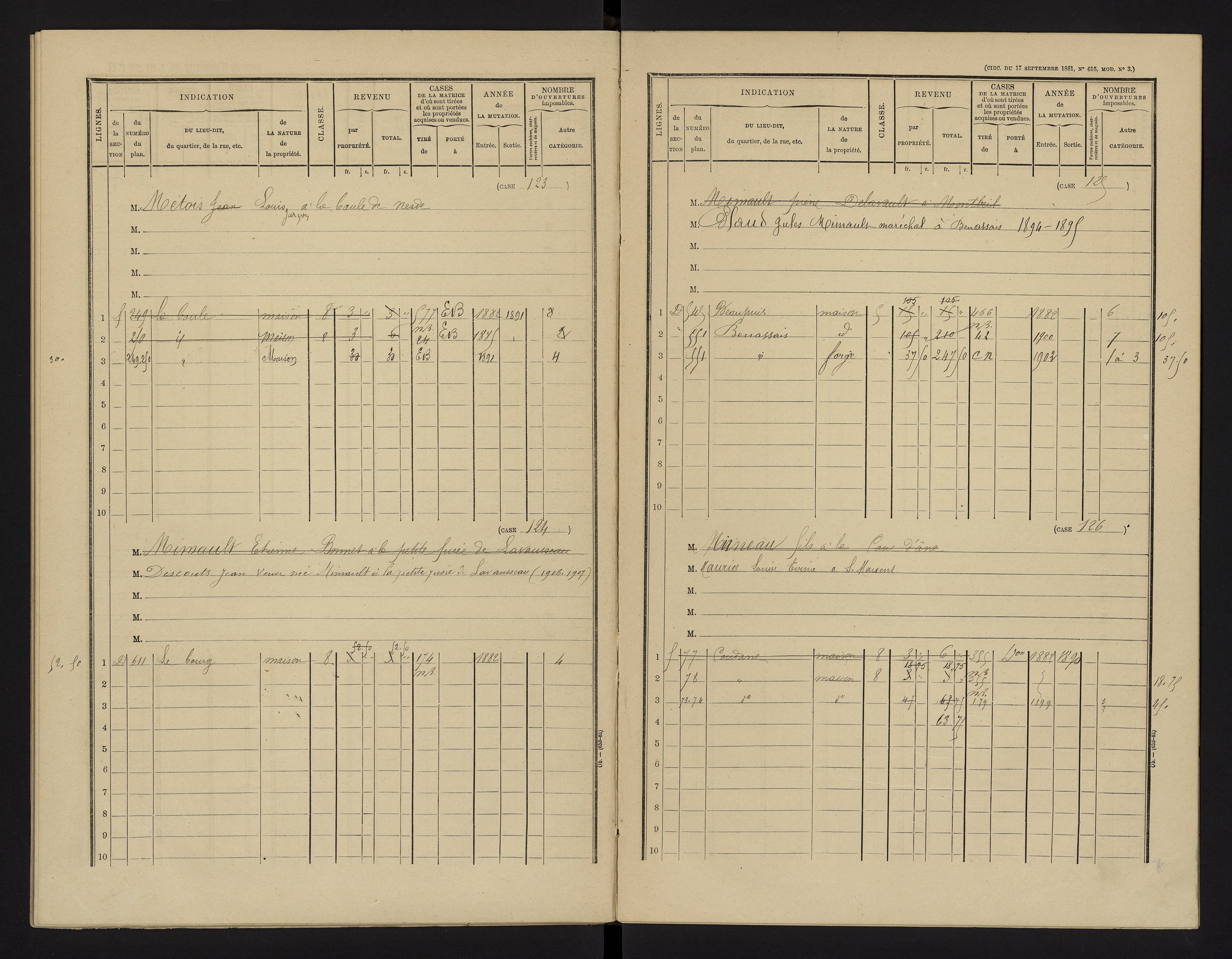 Benassay - FRAD086_cadastre Cases 1-240 