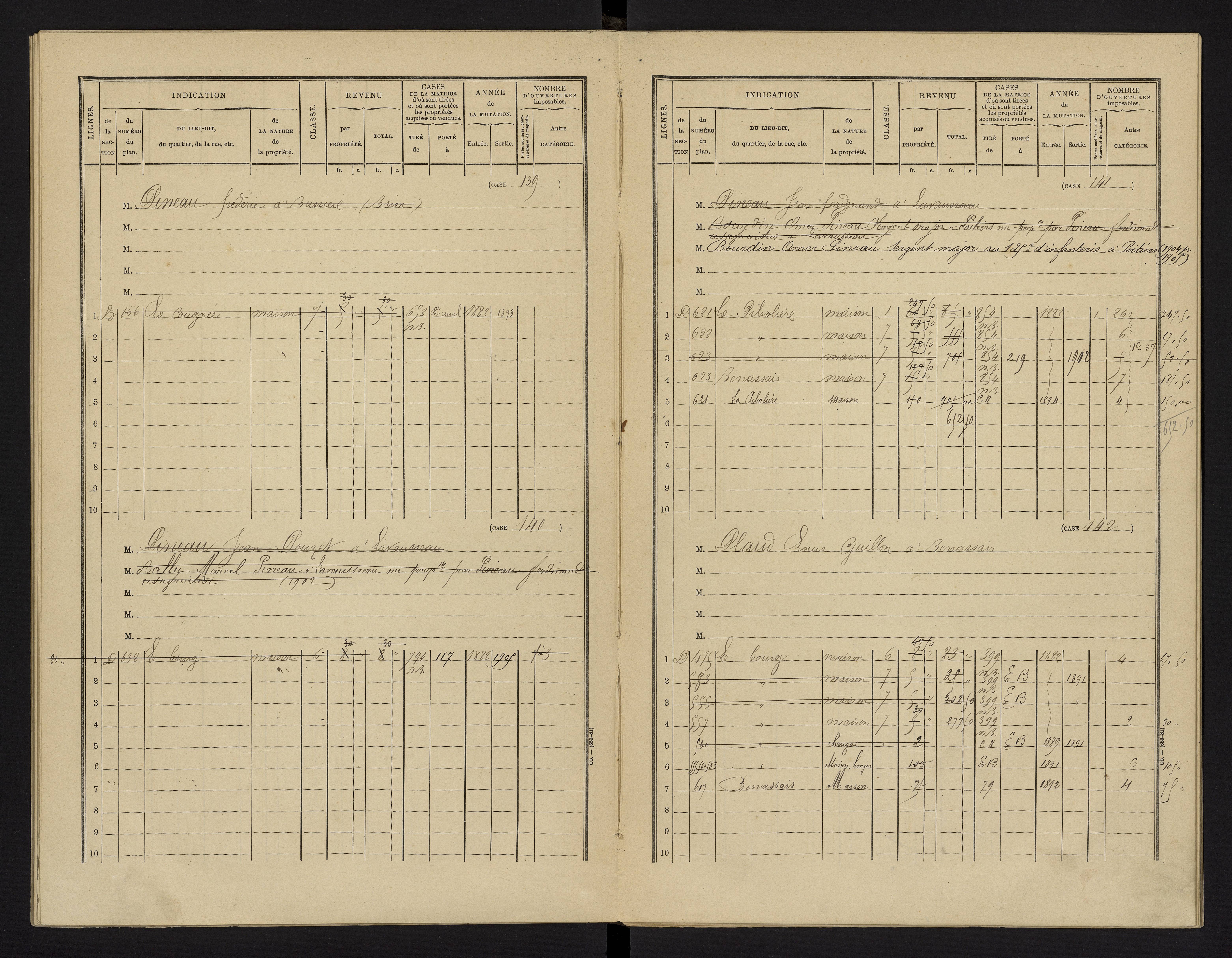 Benassay - FRAD086_cadastre Cases 1-240 
