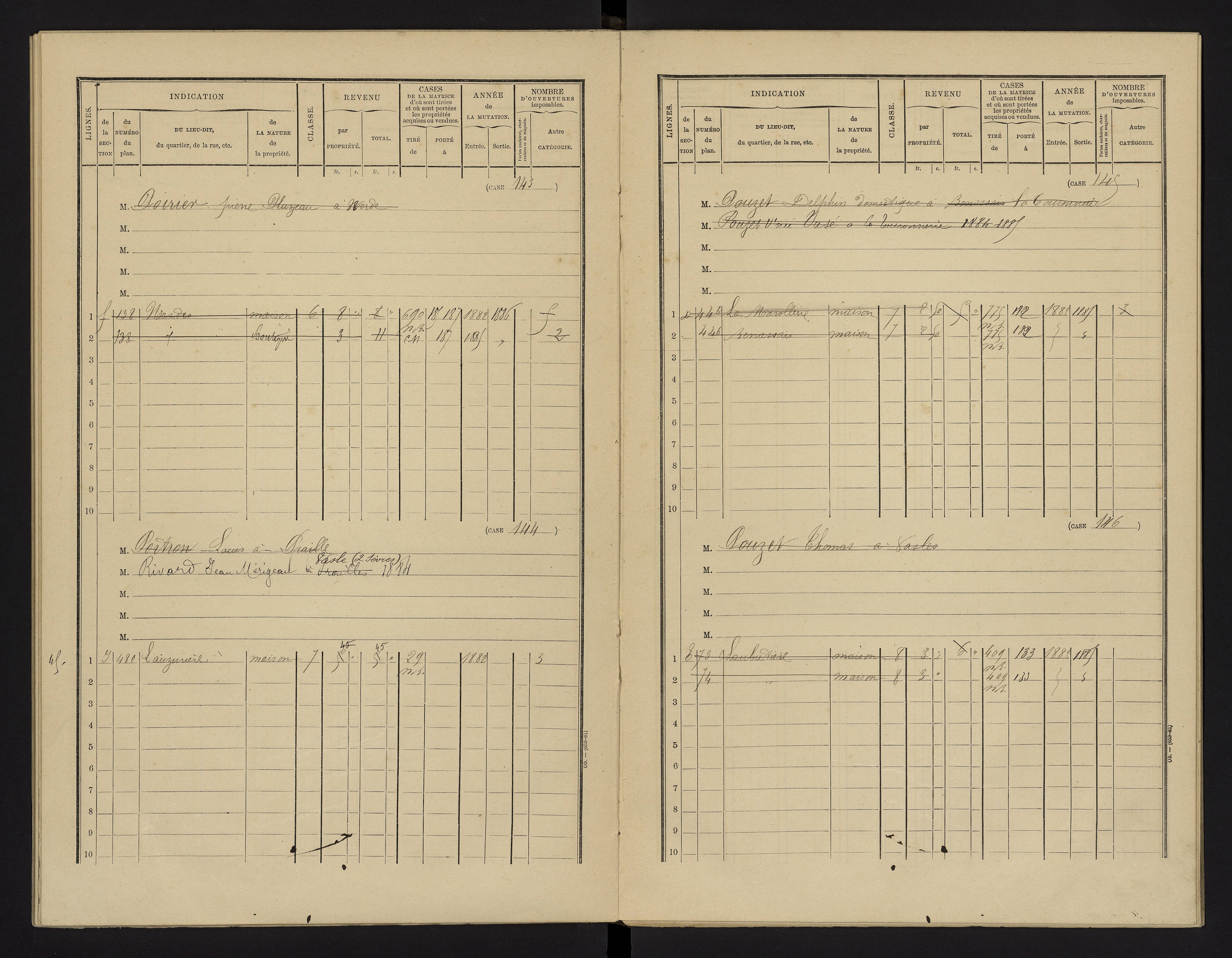 Benassay - FRAD086_cadastre Cases 1-240 