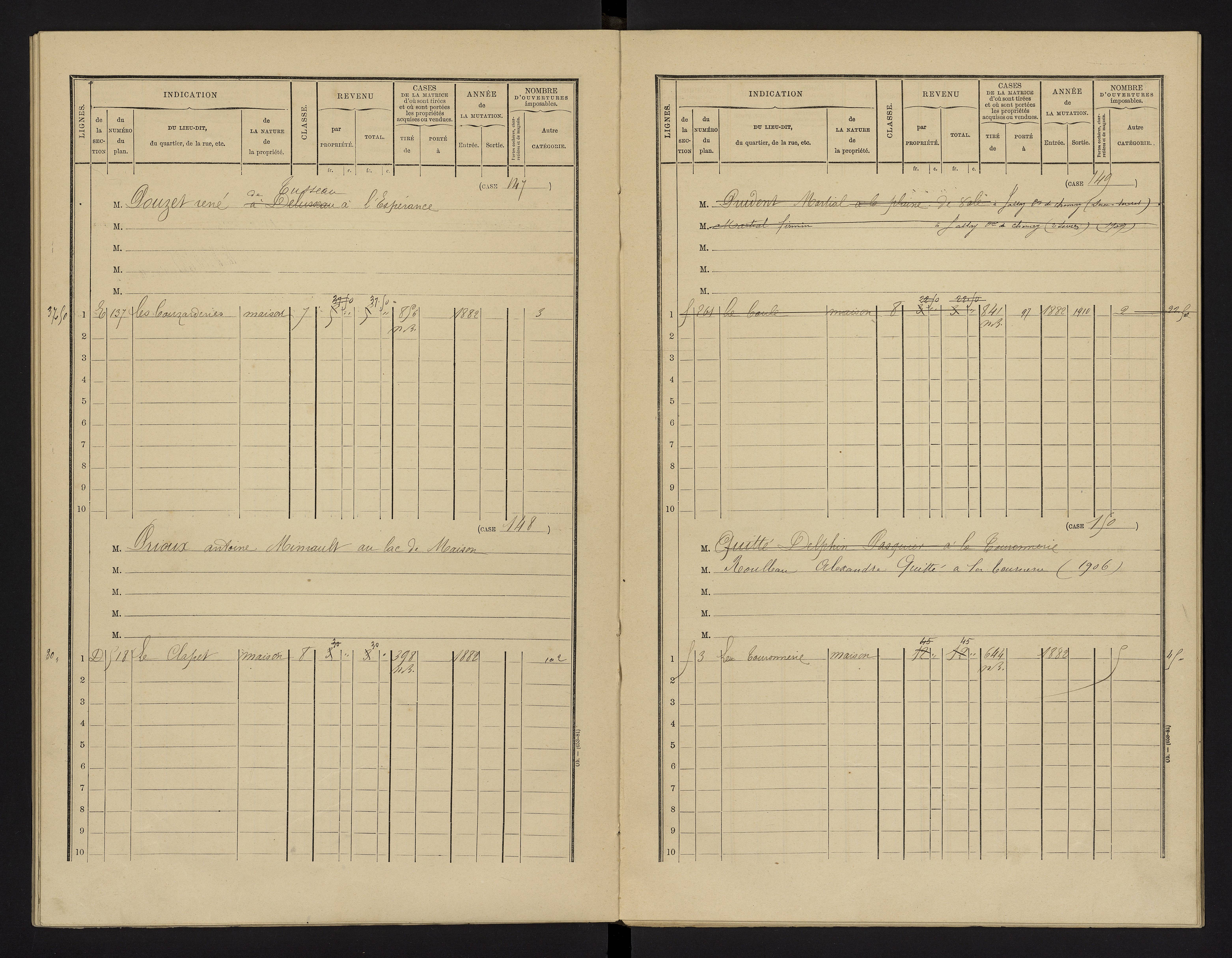 Benassay - FRAD086_cadastre Cases 1-240 