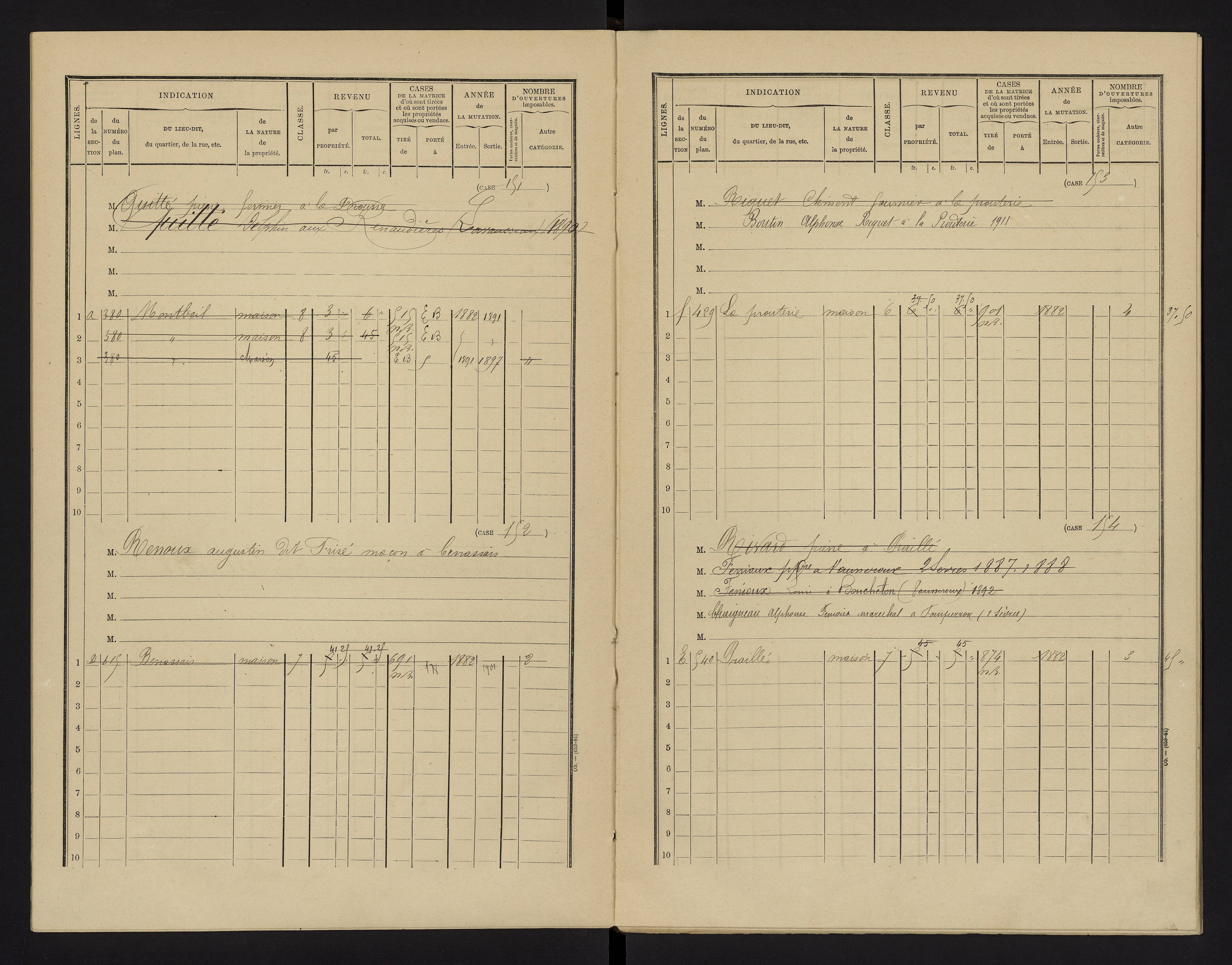 Benassay - FRAD086_cadastre Cases 1-240 