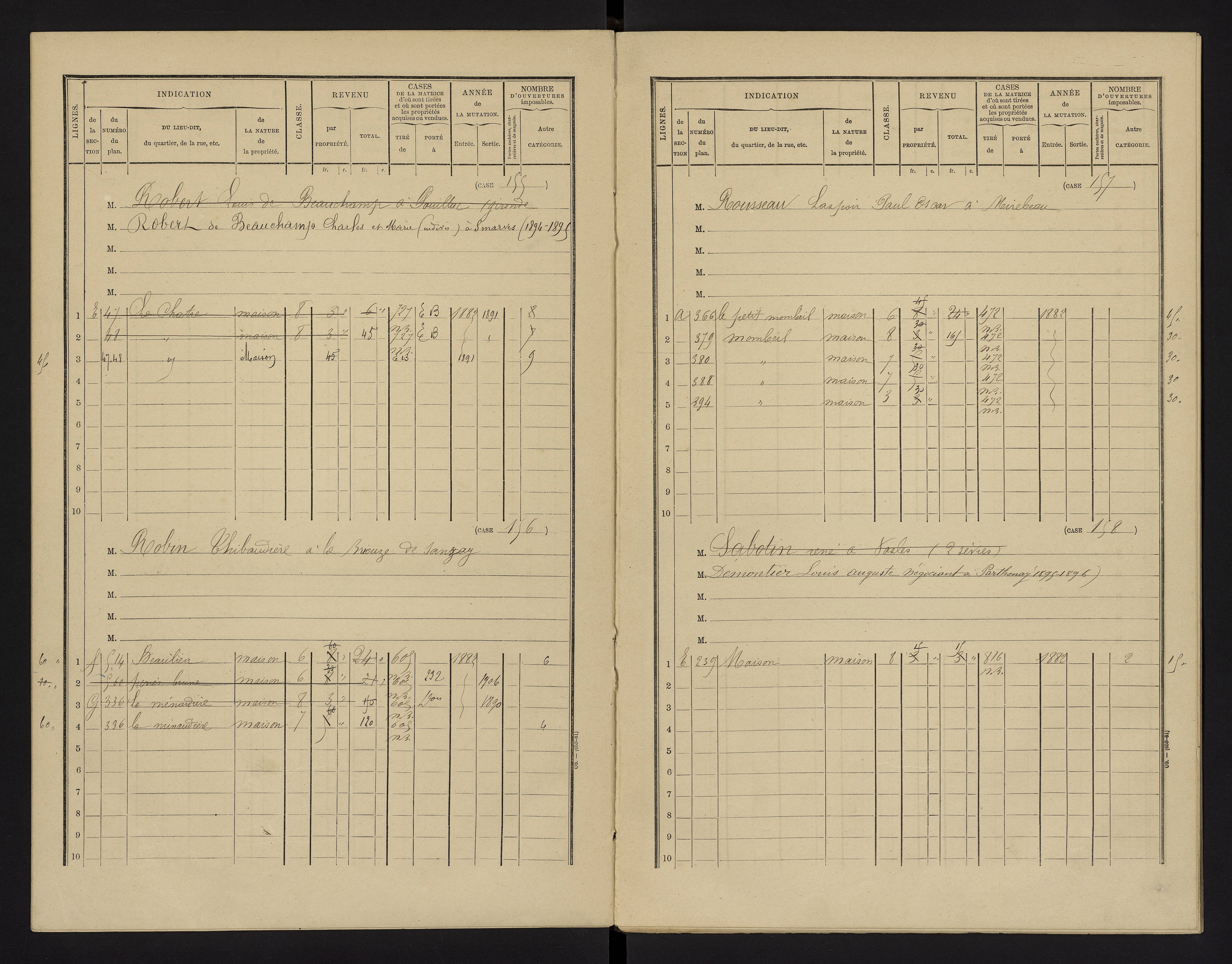Benassay - FRAD086_cadastre Cases 1-240 